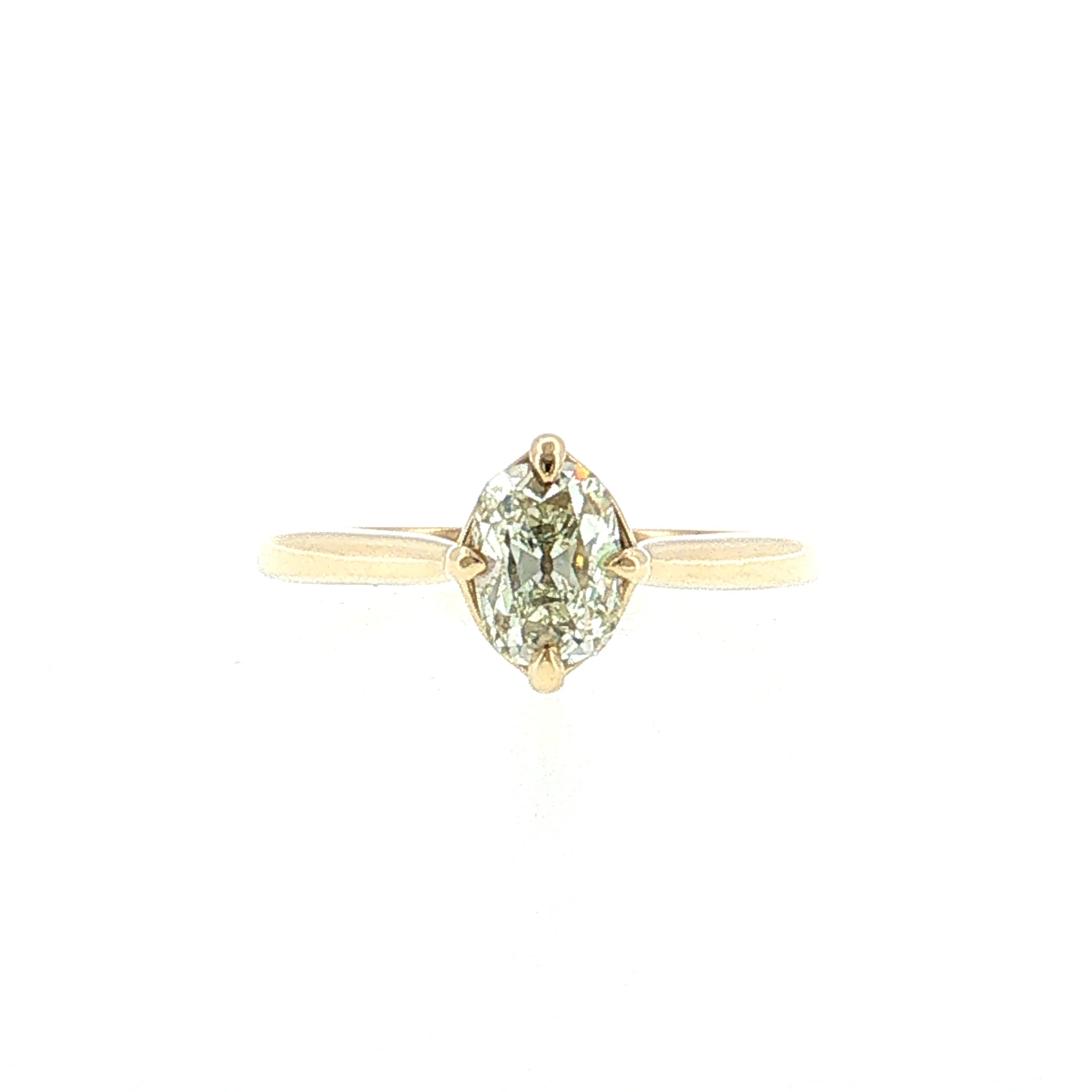 1.01 Old Mine Cushion Diamond Engagement Ring 14k