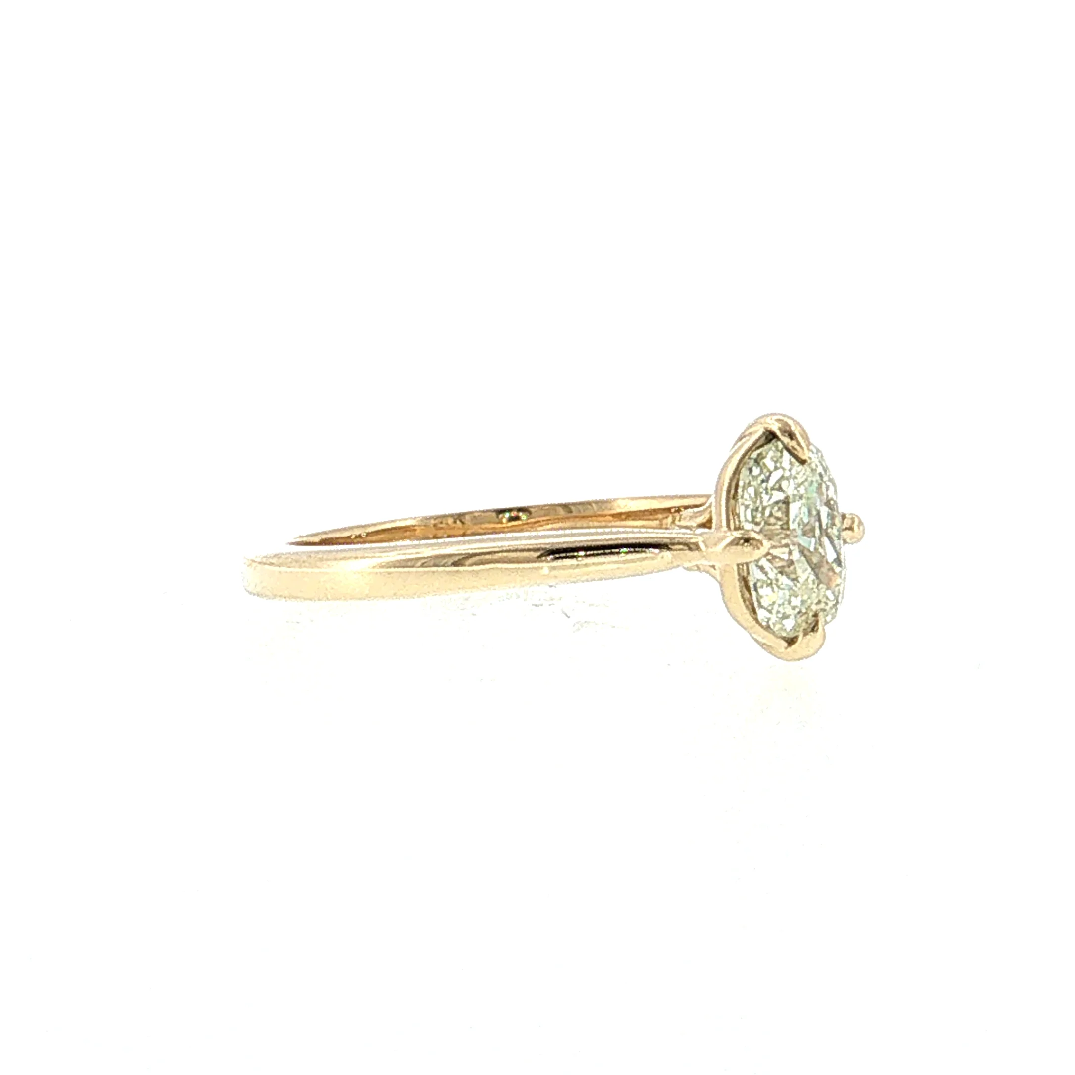 1.01 Old Mine Cushion Diamond Engagement Ring 14k - Image 3