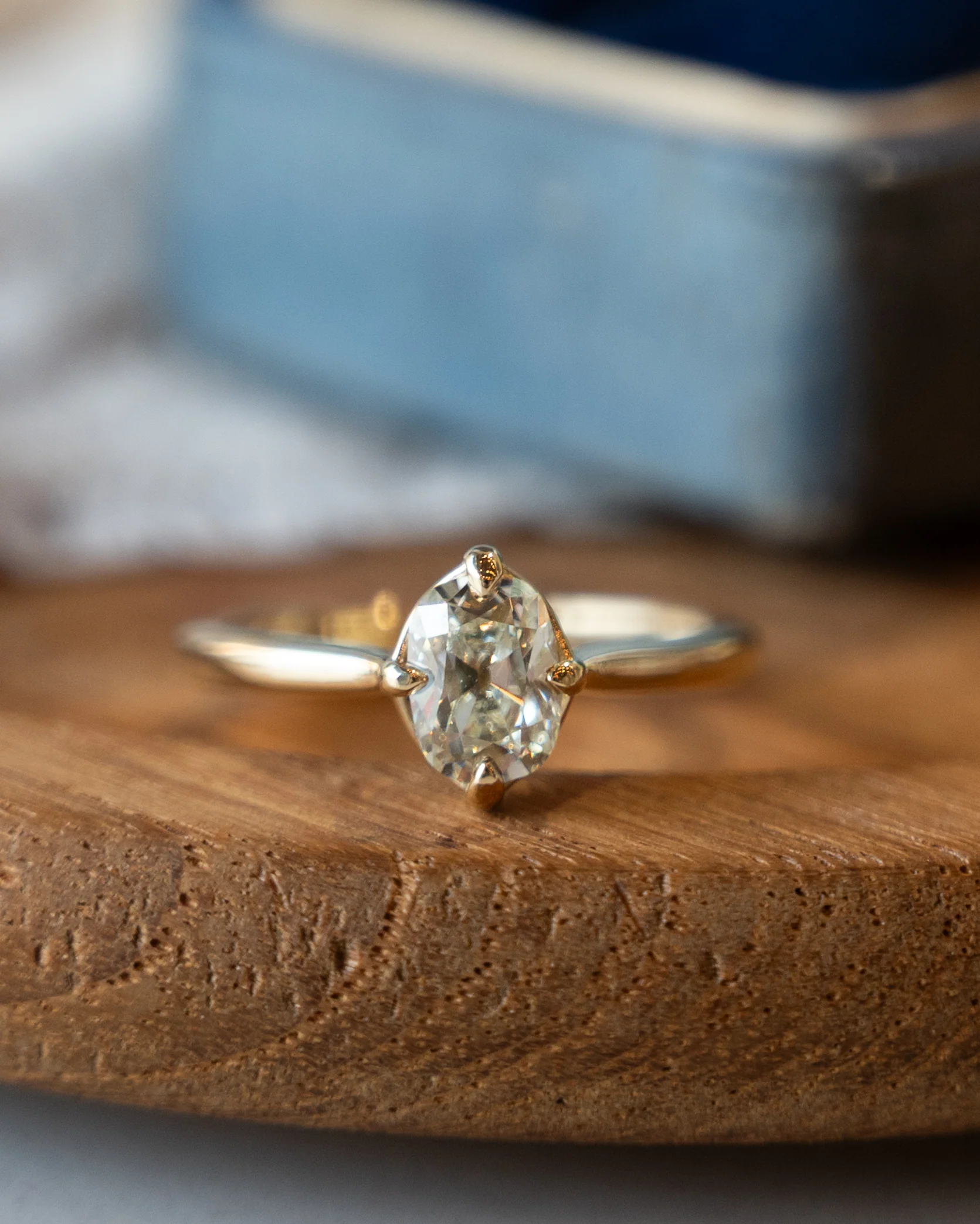 1.01 Old Mine Cushion Diamond Engagement Ring 14k - Image 6