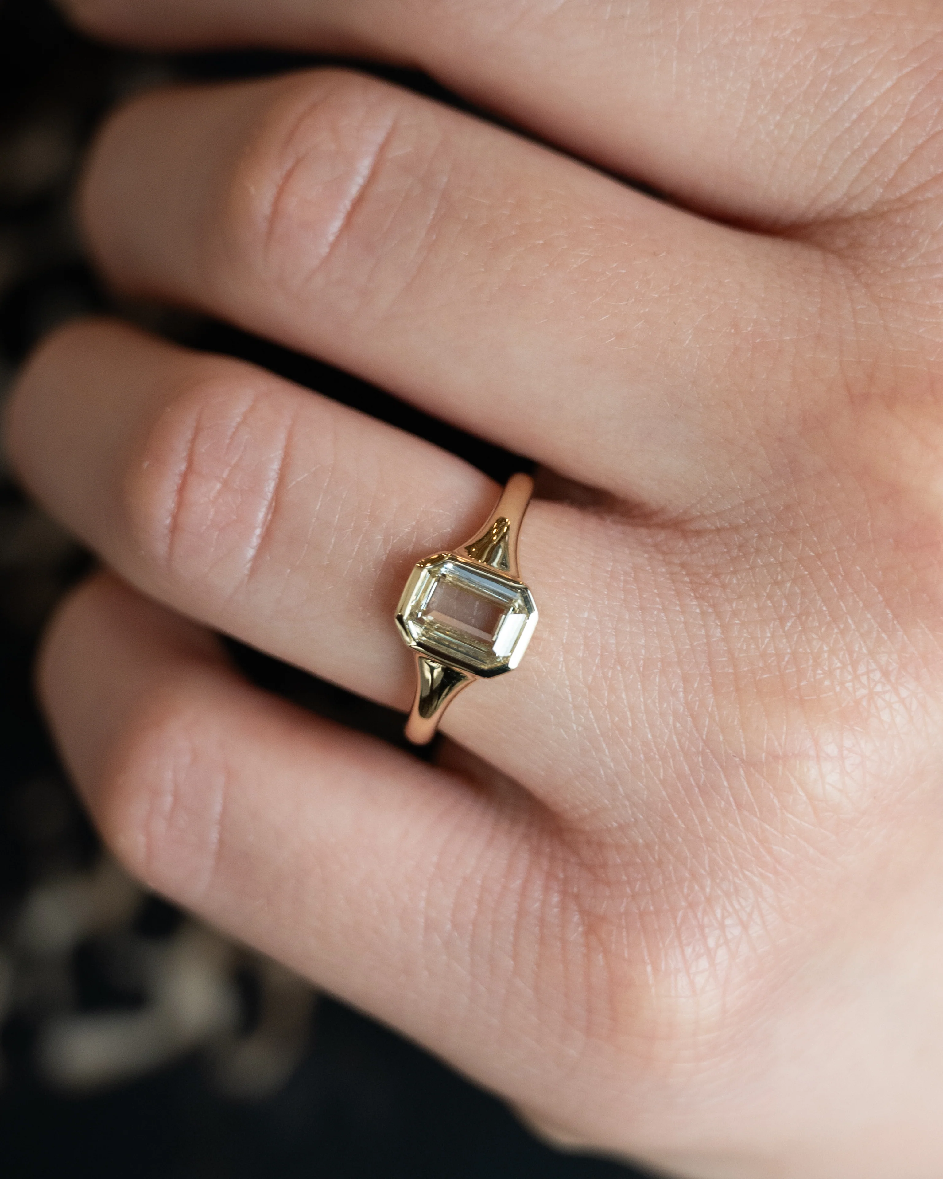 1.01 Portrait Cut Diamond Engagement Ring in 14k - Image 7