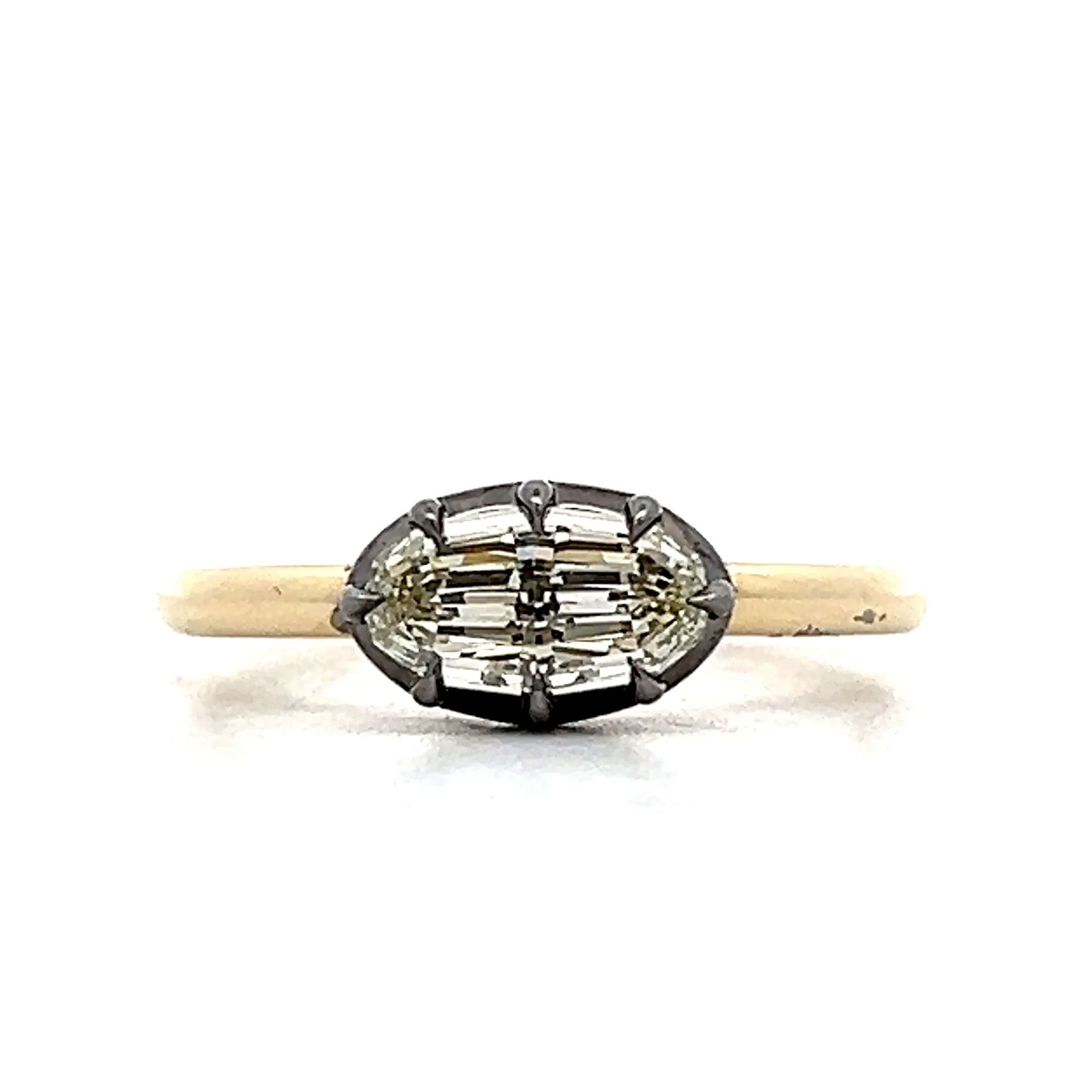 1.01 Step Cut Oval Diamond Engagement Ring in 14k