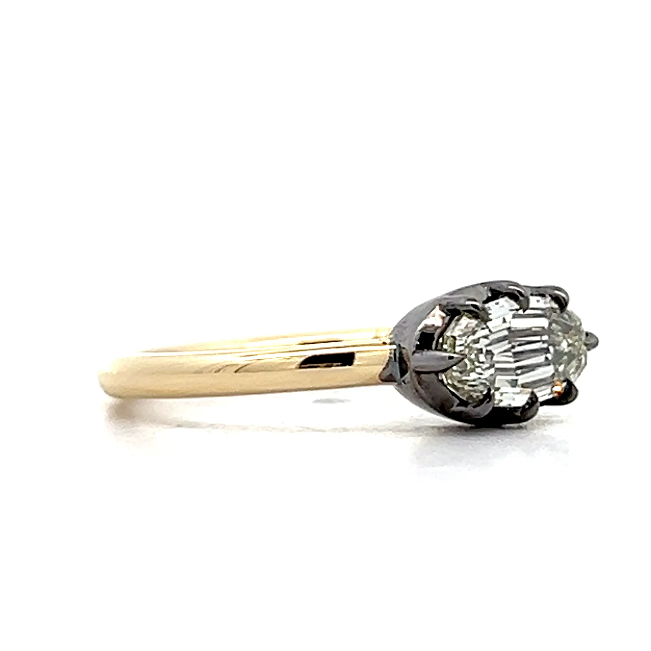 1.01 Step Cut Oval Diamond Engagement Ring in 14k - Image 3