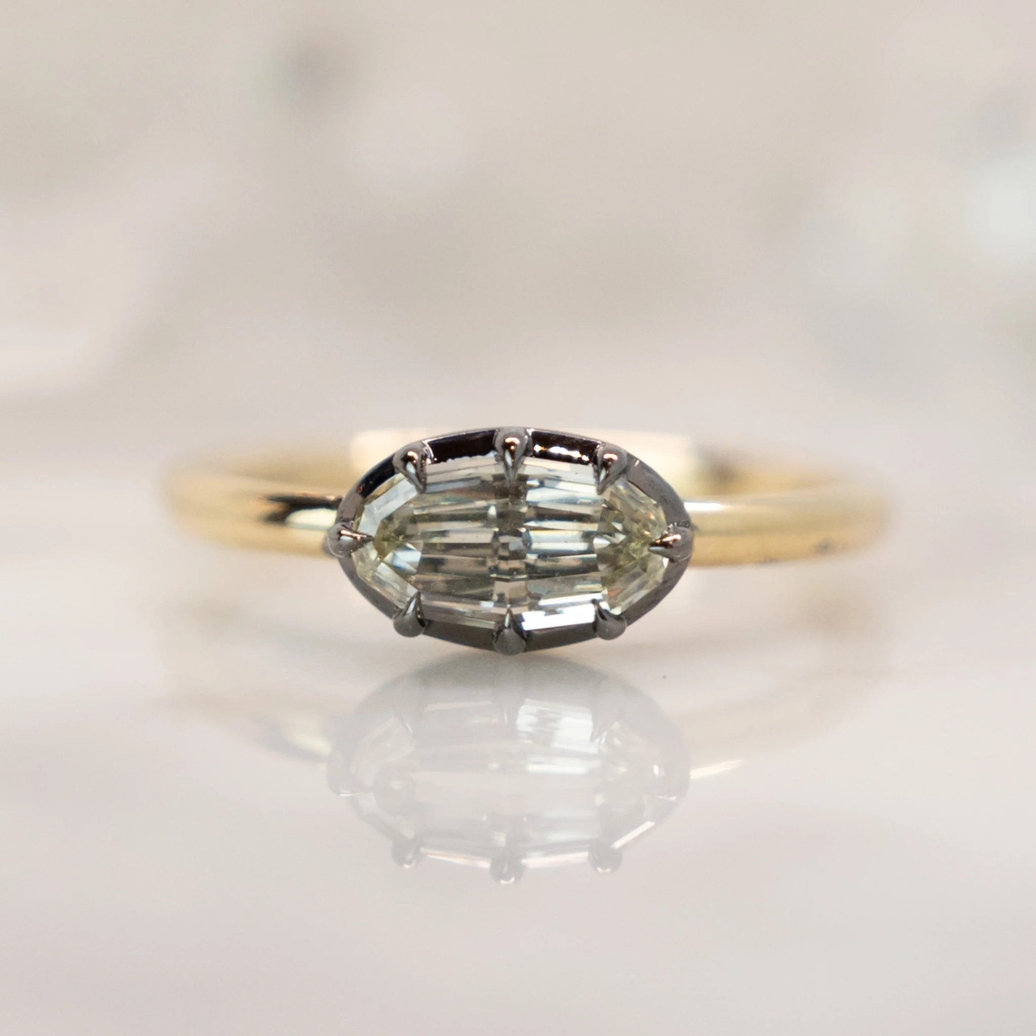 1.01 Step Cut Oval Diamond Engagement Ring in 14k - Image 6
