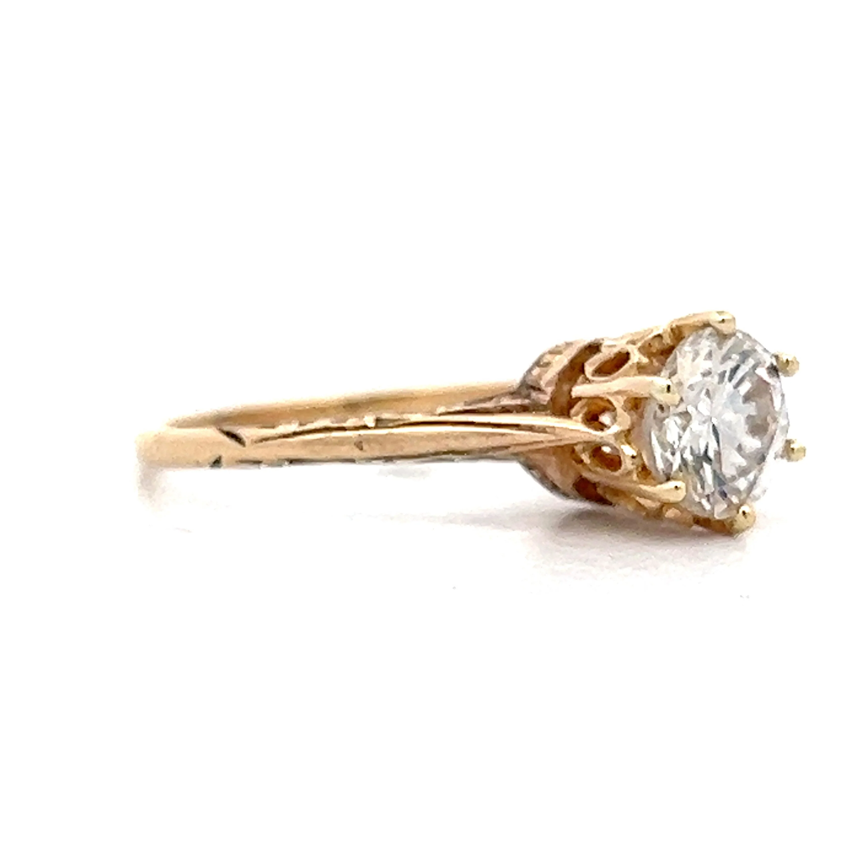 1.01 Vintage Victorian Diamond Engagement Ring in Rose Gold - Image 3