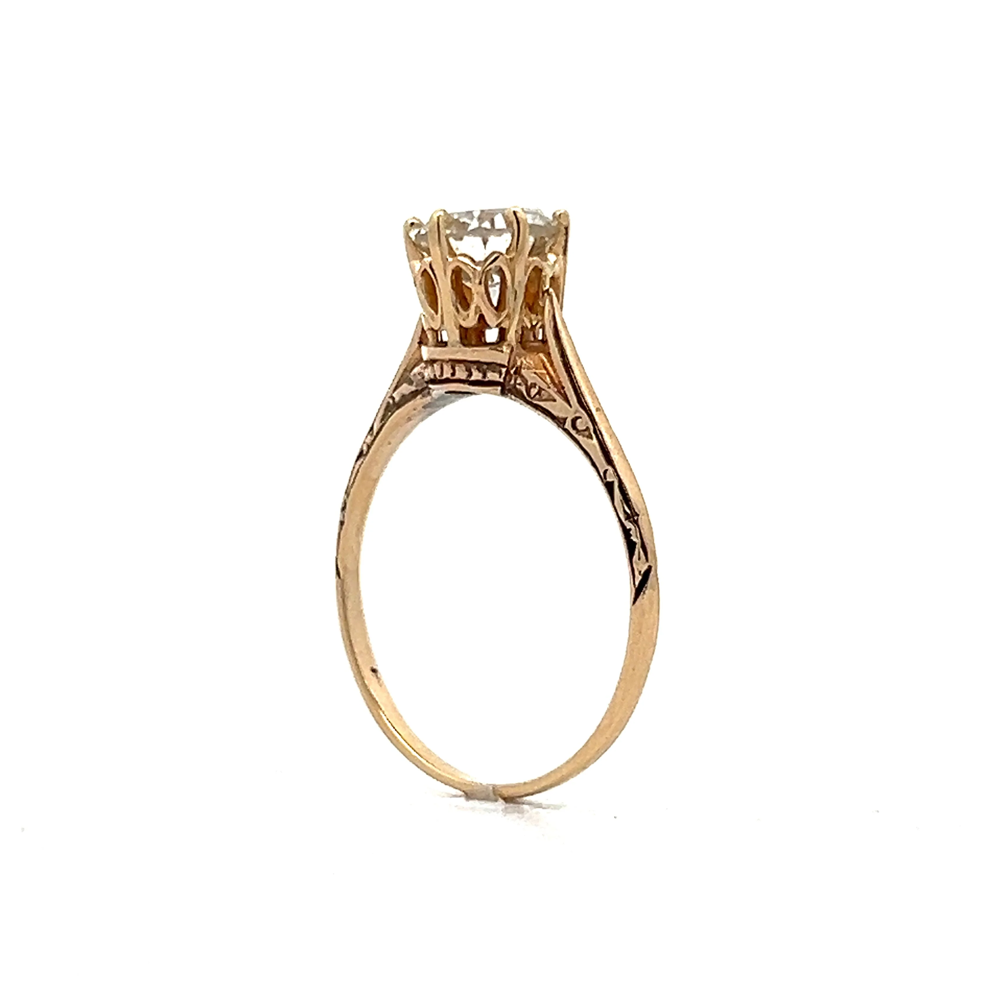 1.01 Vintage Victorian Diamond Engagement Ring in Rose Gold - Image 5