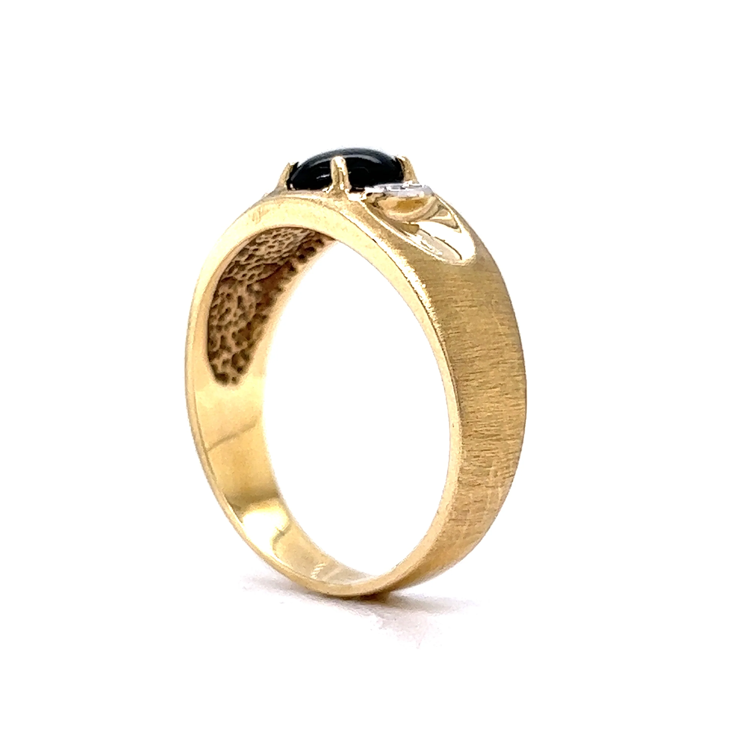 1.02 Cabochon Cut Cat's Eye Cocktail Ring in 14k Yellow Gold - Image 5