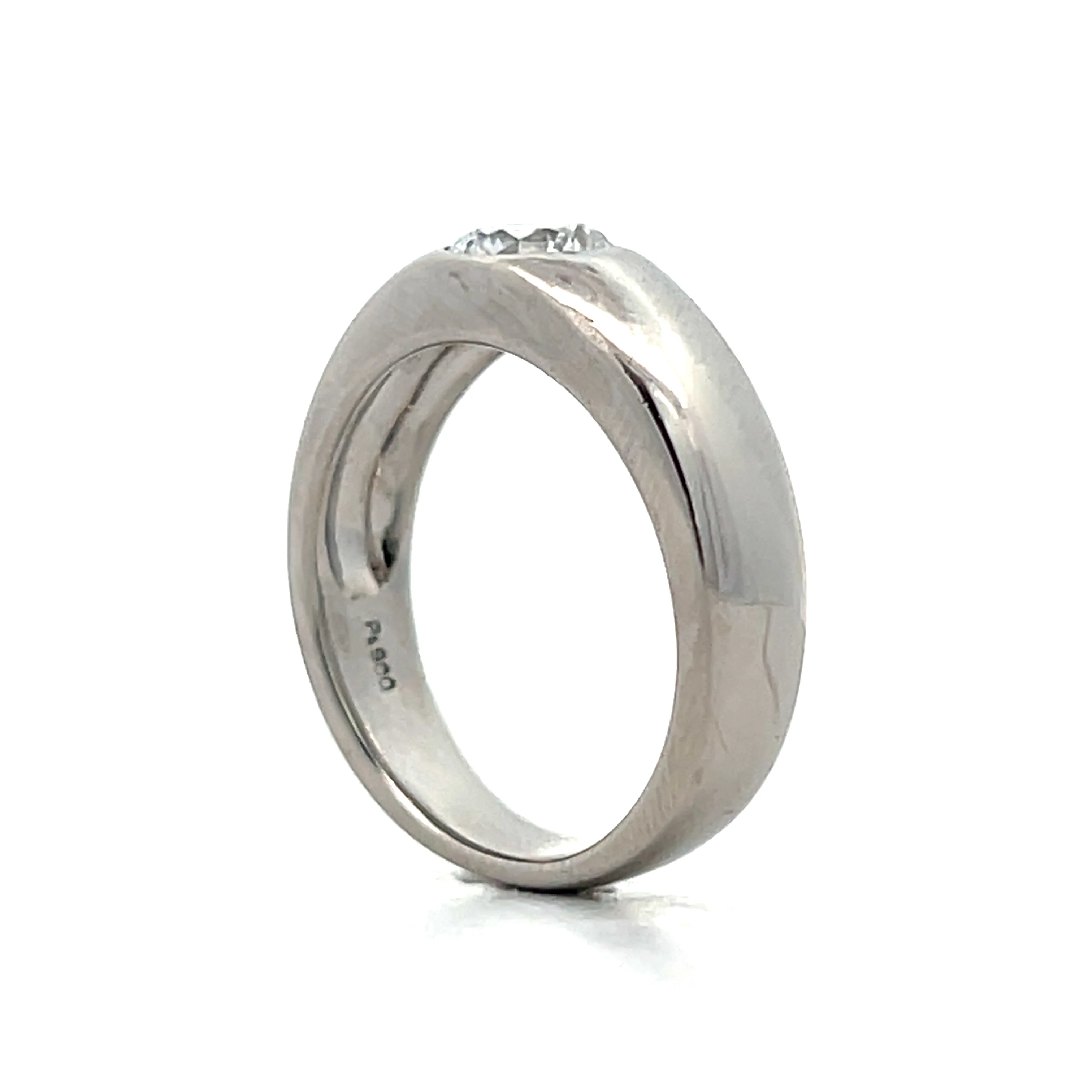 1.02 Flush Set Solitaire Diamond Engagement Ring Platinum - Image 5
