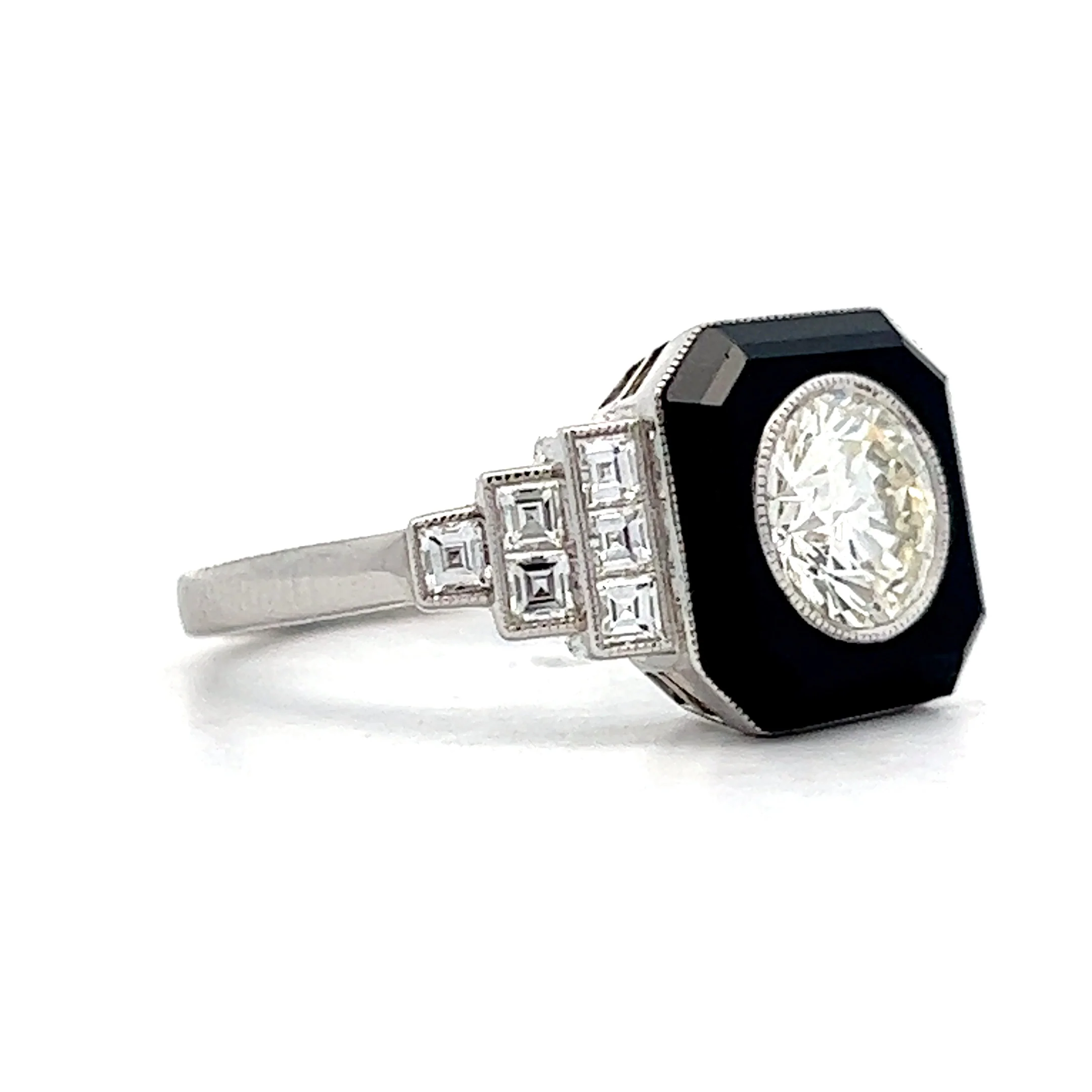 1.02 Transitional Cut Diamond Engagement Ring in Platinum - Image 3