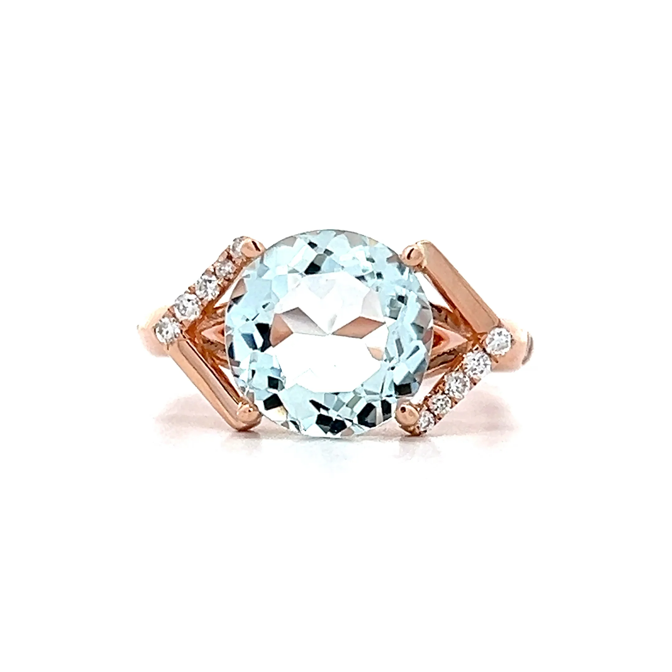1.03 Aquamarine & Diamond Cocktail Ring in 14k