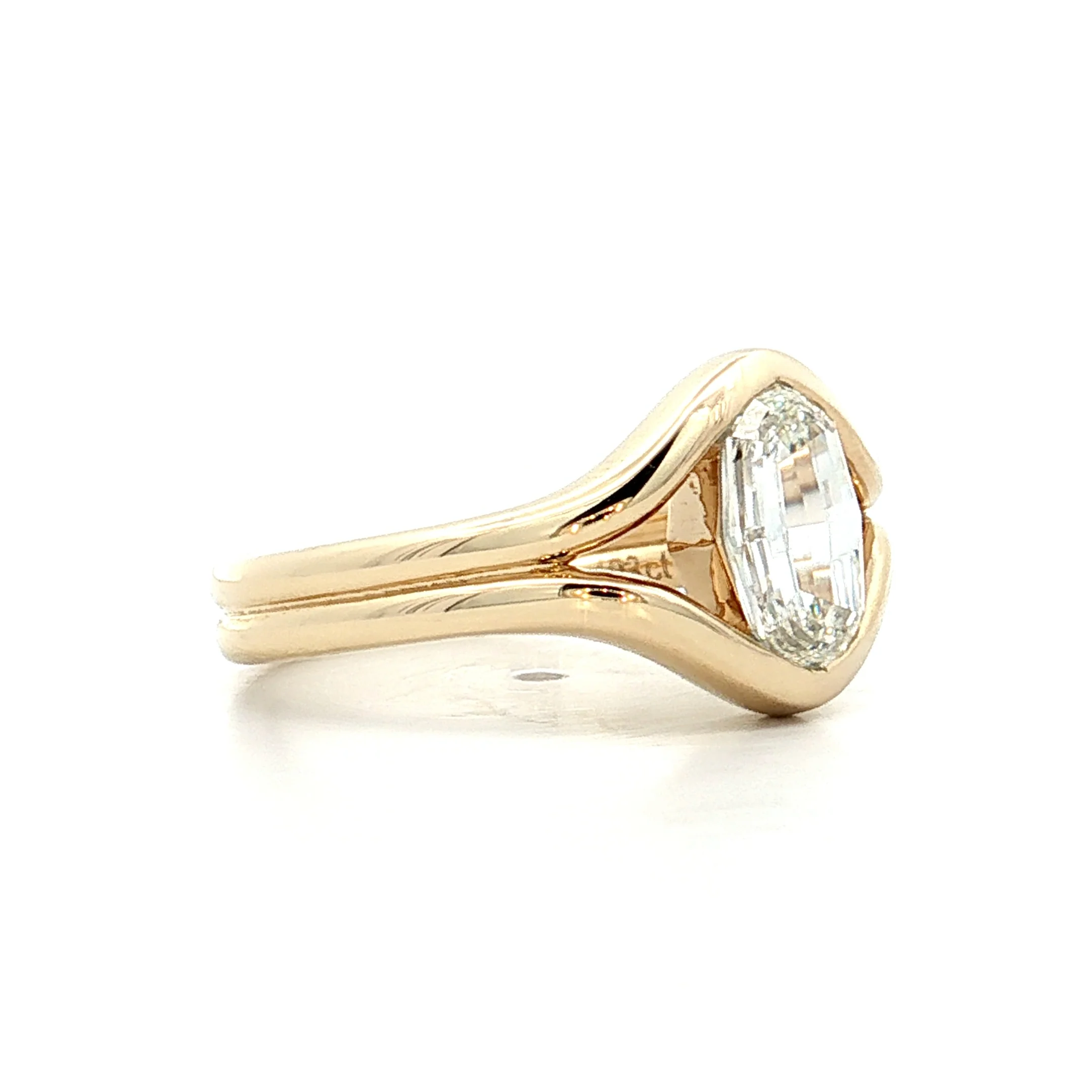 1.03 GIA Oval Step Cut Diamond Engagement Ring 14k - Image 3
