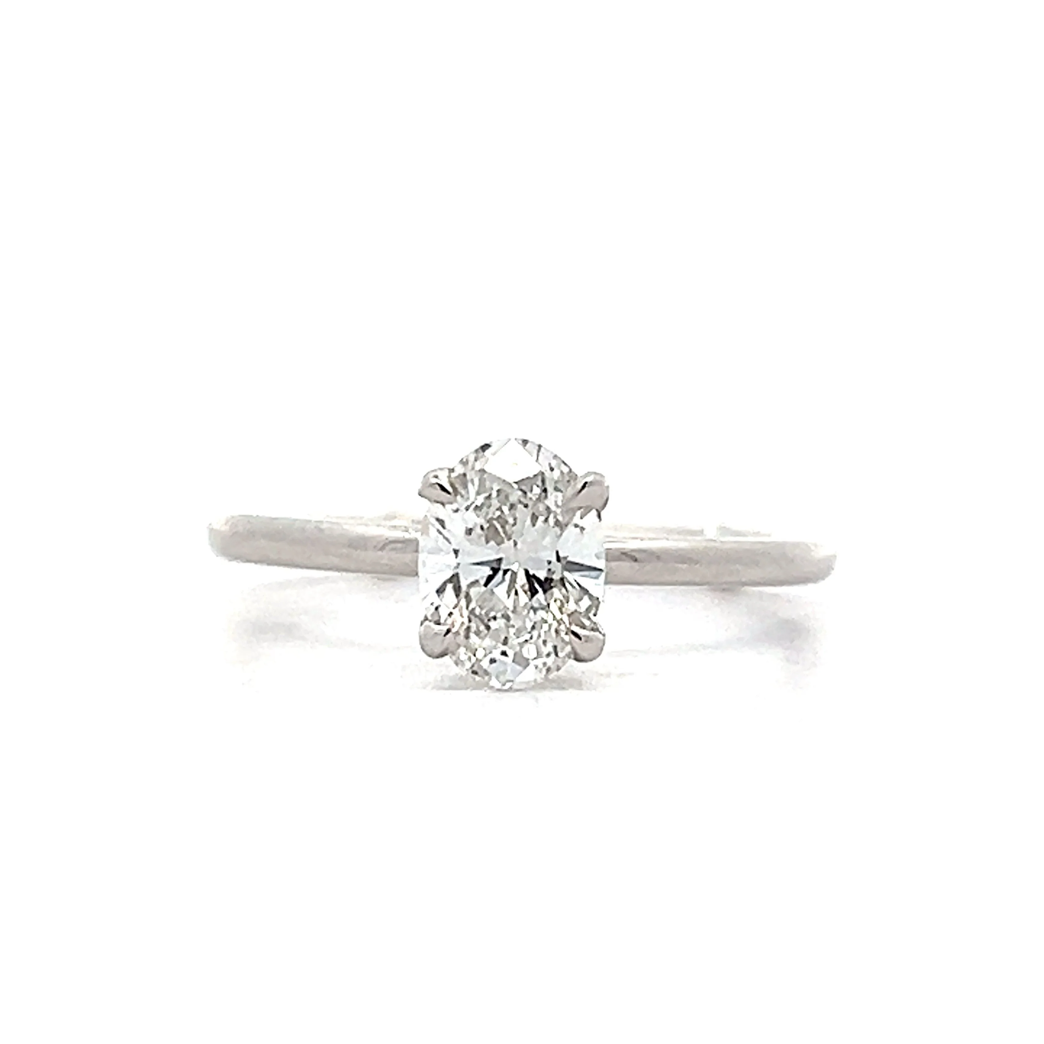 1.03 Oval Diamond Solitaire Engagement Ring in Platinum