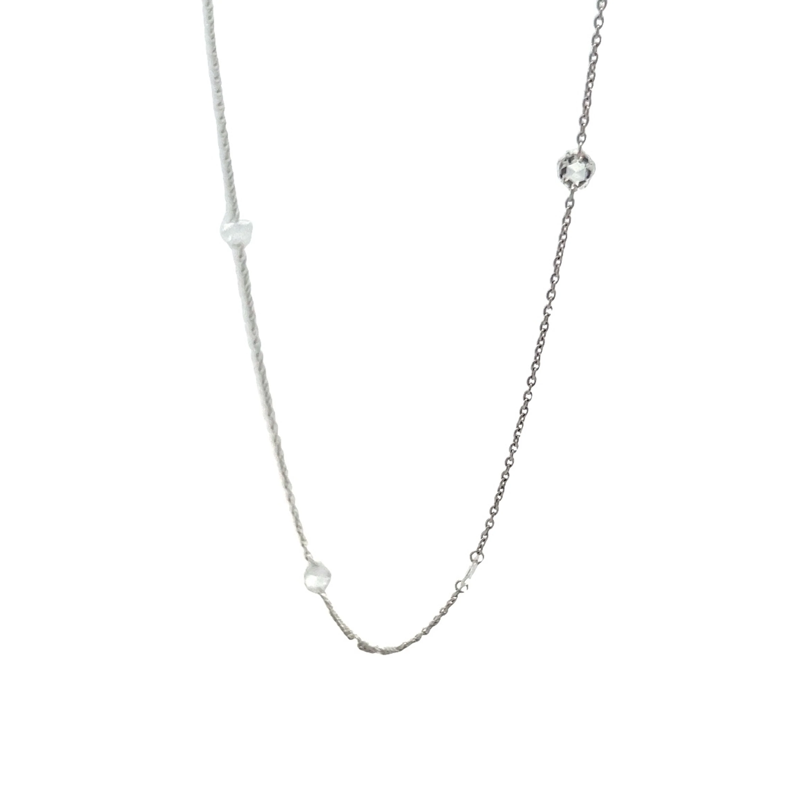 1.03 Rose Cut Diamond Necklace in 18k White Gold - Image 2