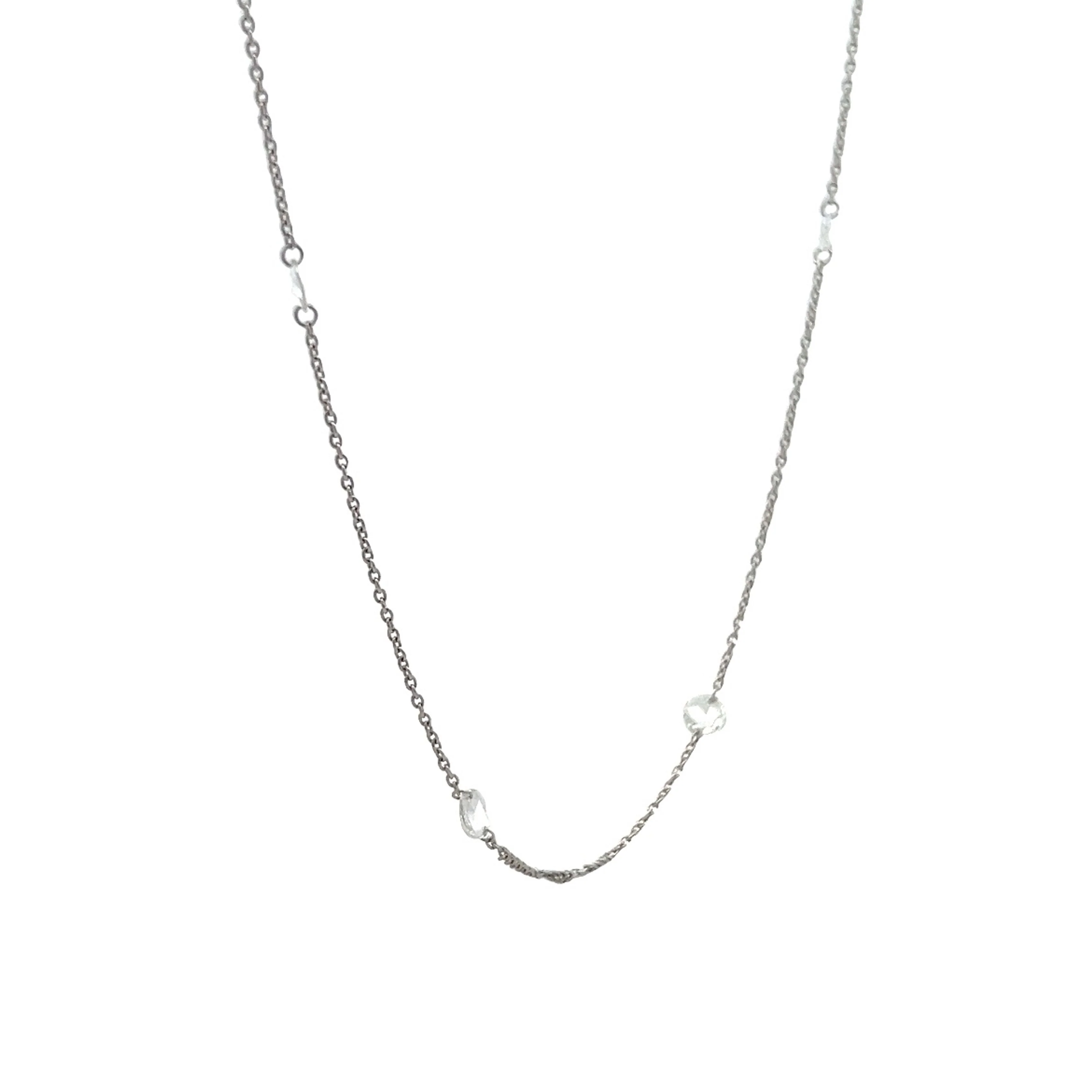 1.03 Rose Cut Diamond Necklace in 18k White Gold - Image 3