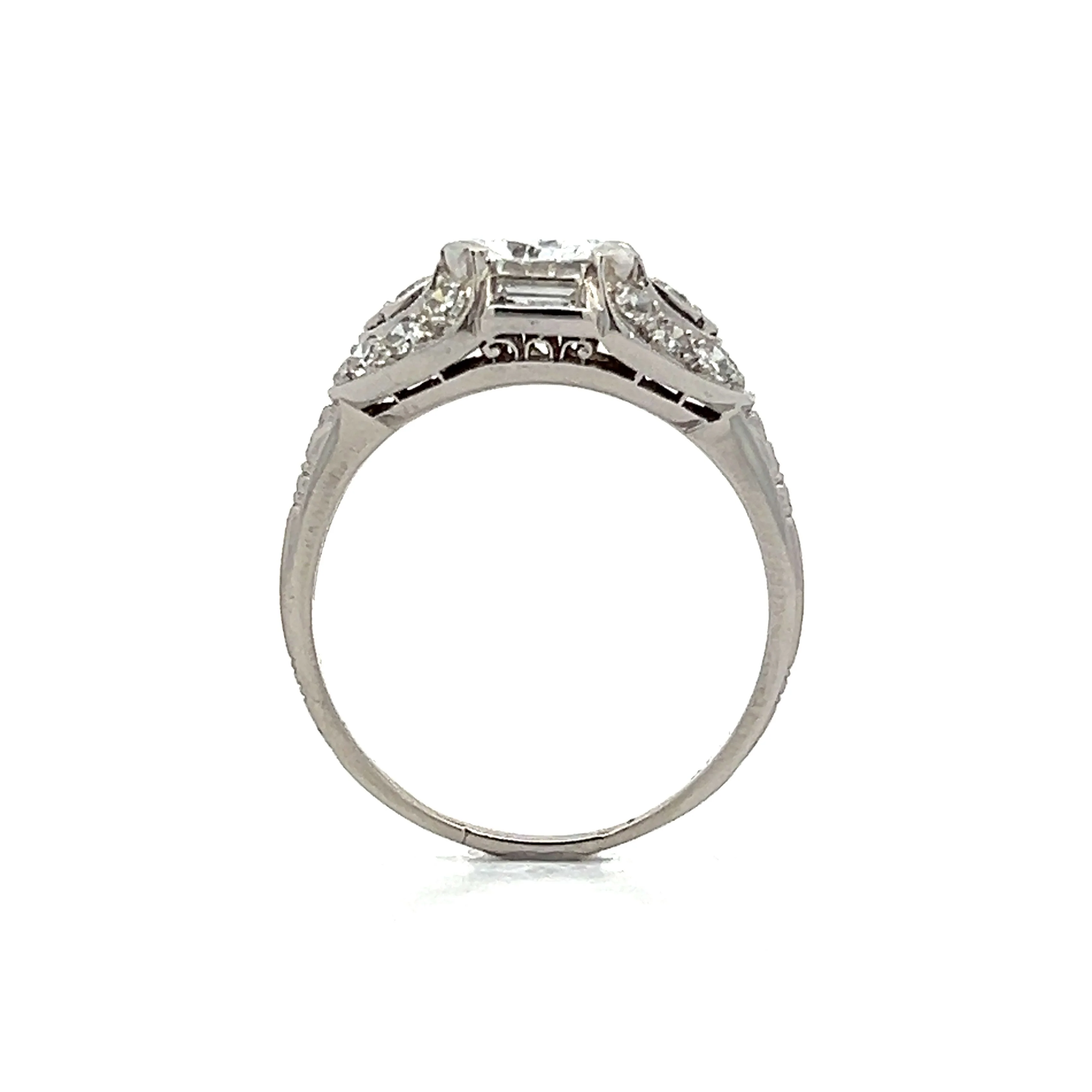 1.03 Vintage Deco Diamond Engagement Ring in Platinum - Image 4