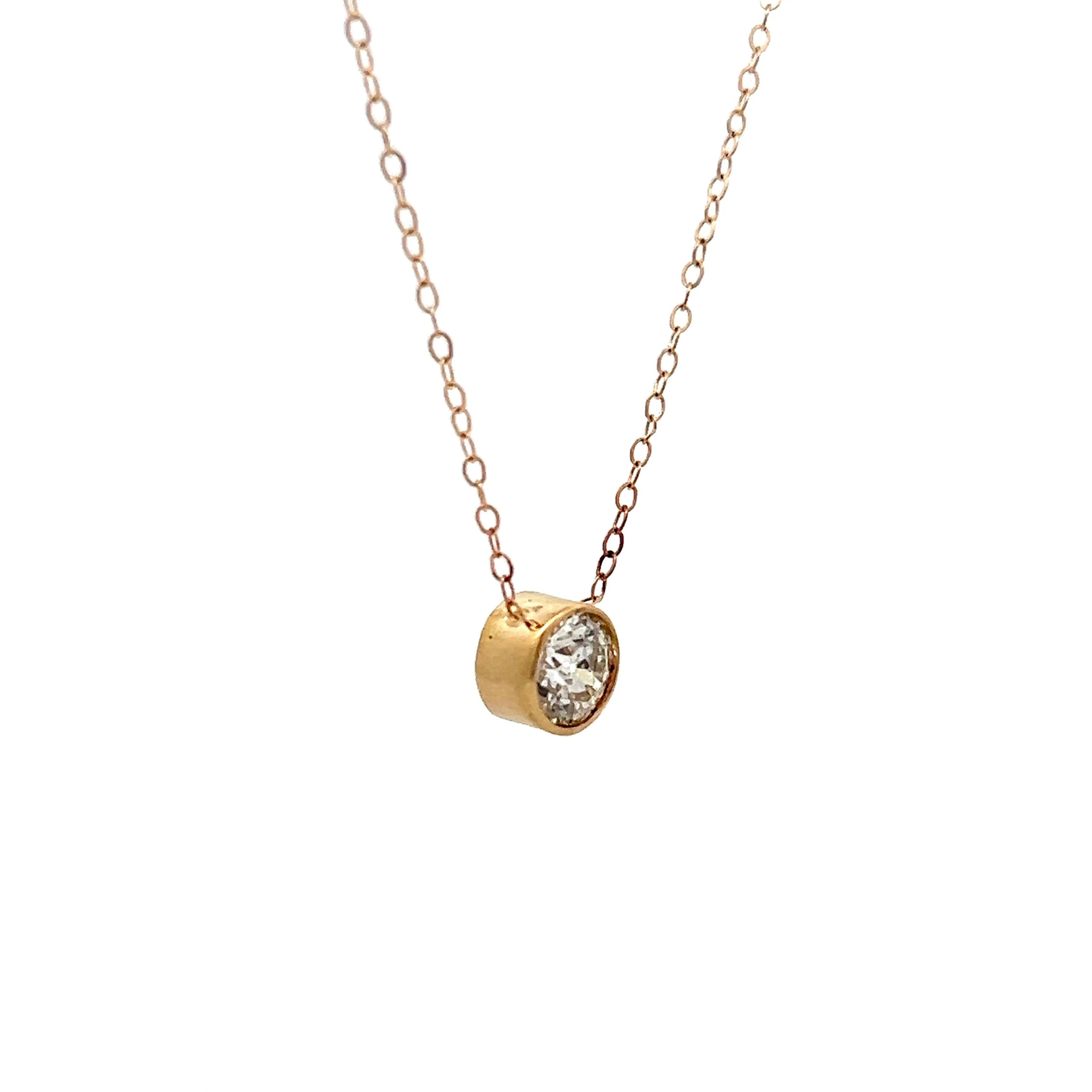 1.04 Old European Diamond Pendant in 14k - Image 3