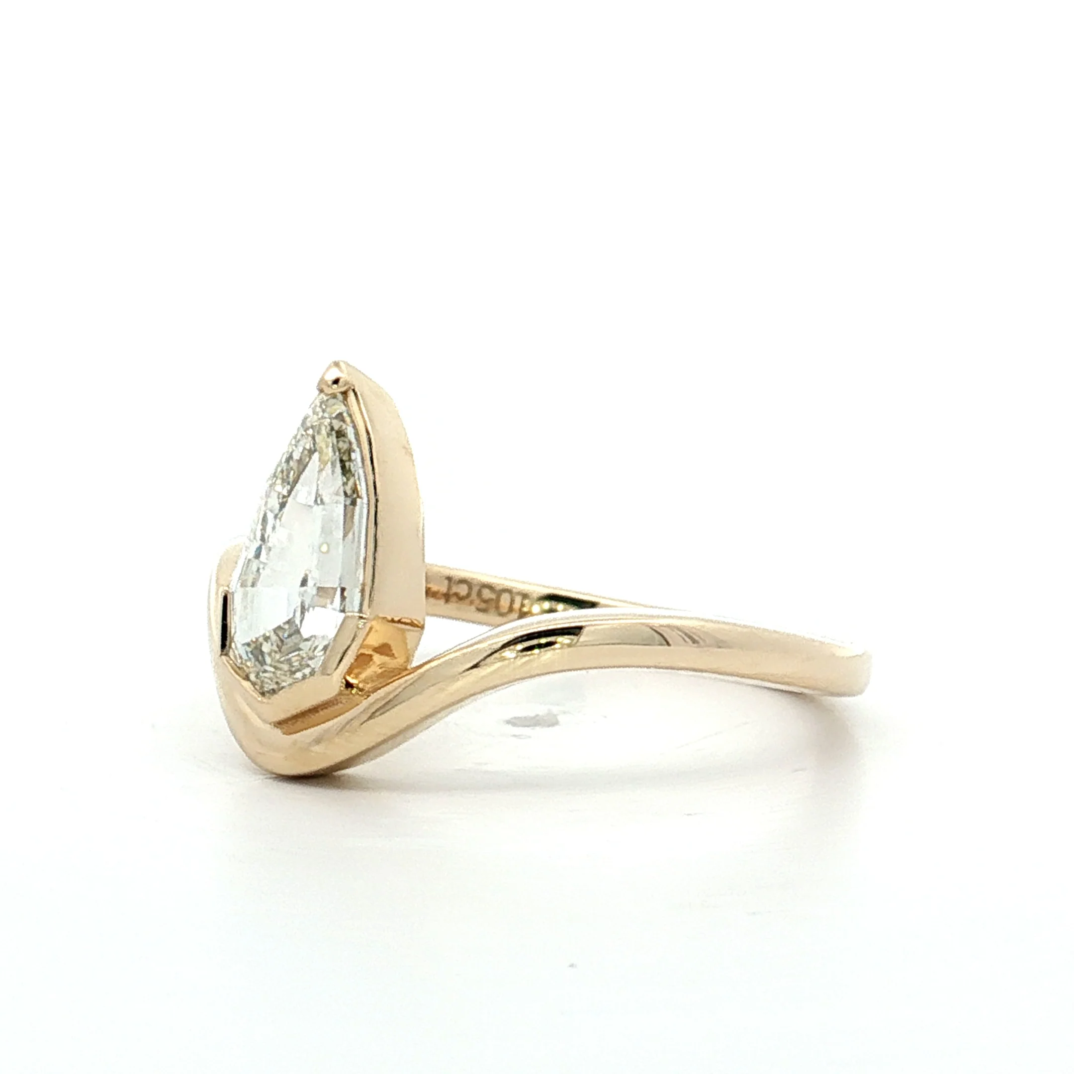1.05 GIA Pear Step Diamond Engagement Ring 14k - Image 2