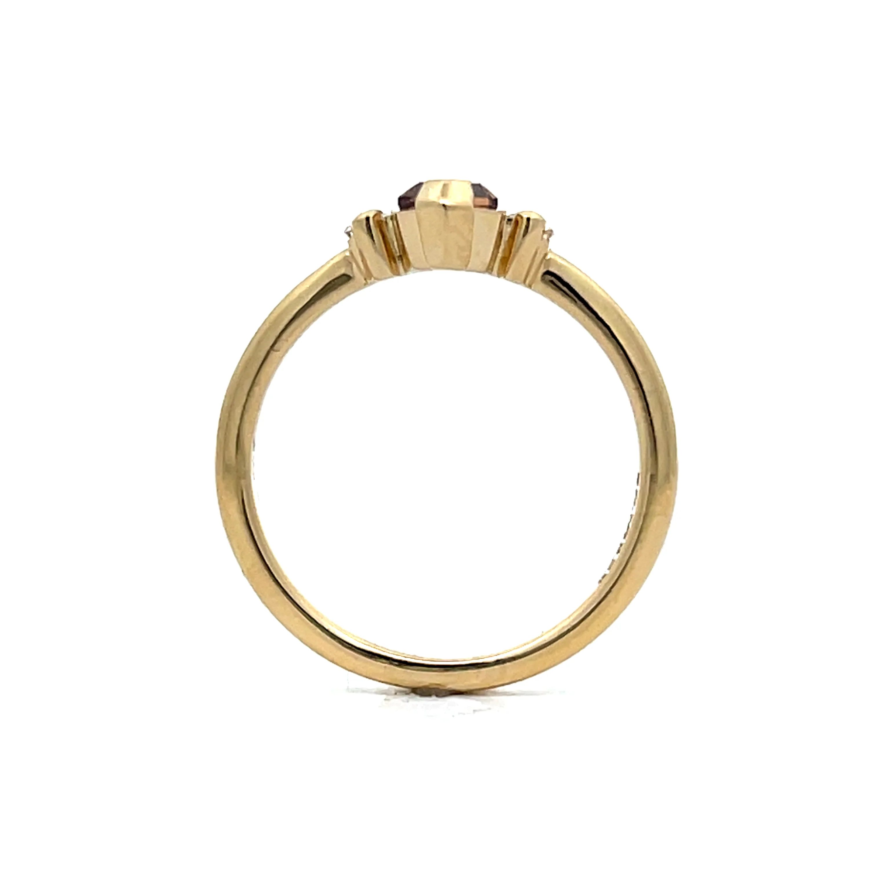 1.05 Hexagon Three Stone Engagement Ring in 14k - Image 4