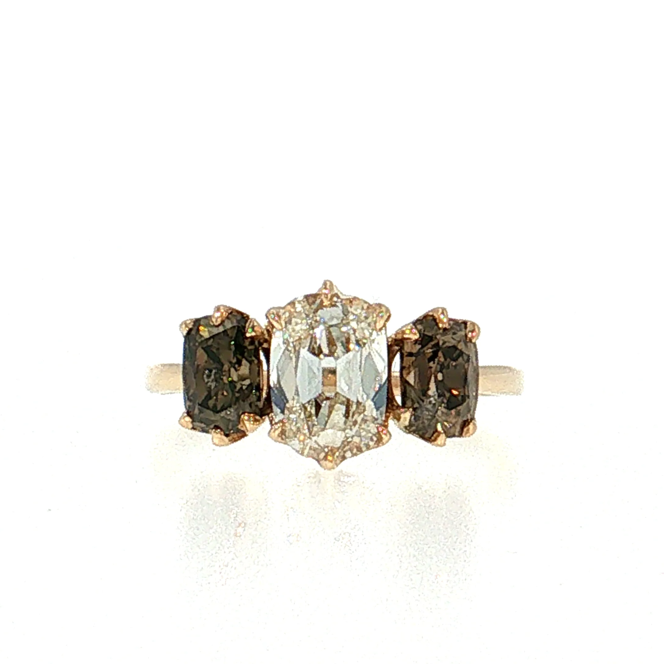 1.05 Old Mine Cushion Diamond Engagement Ring 14k