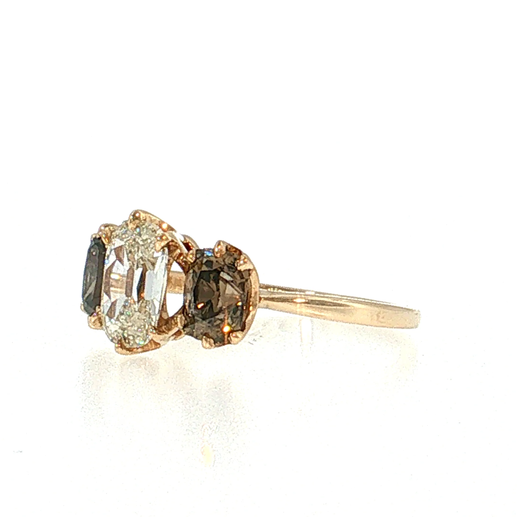 1.05 Old Mine Cushion Diamond Engagement Ring 14k - Image 2