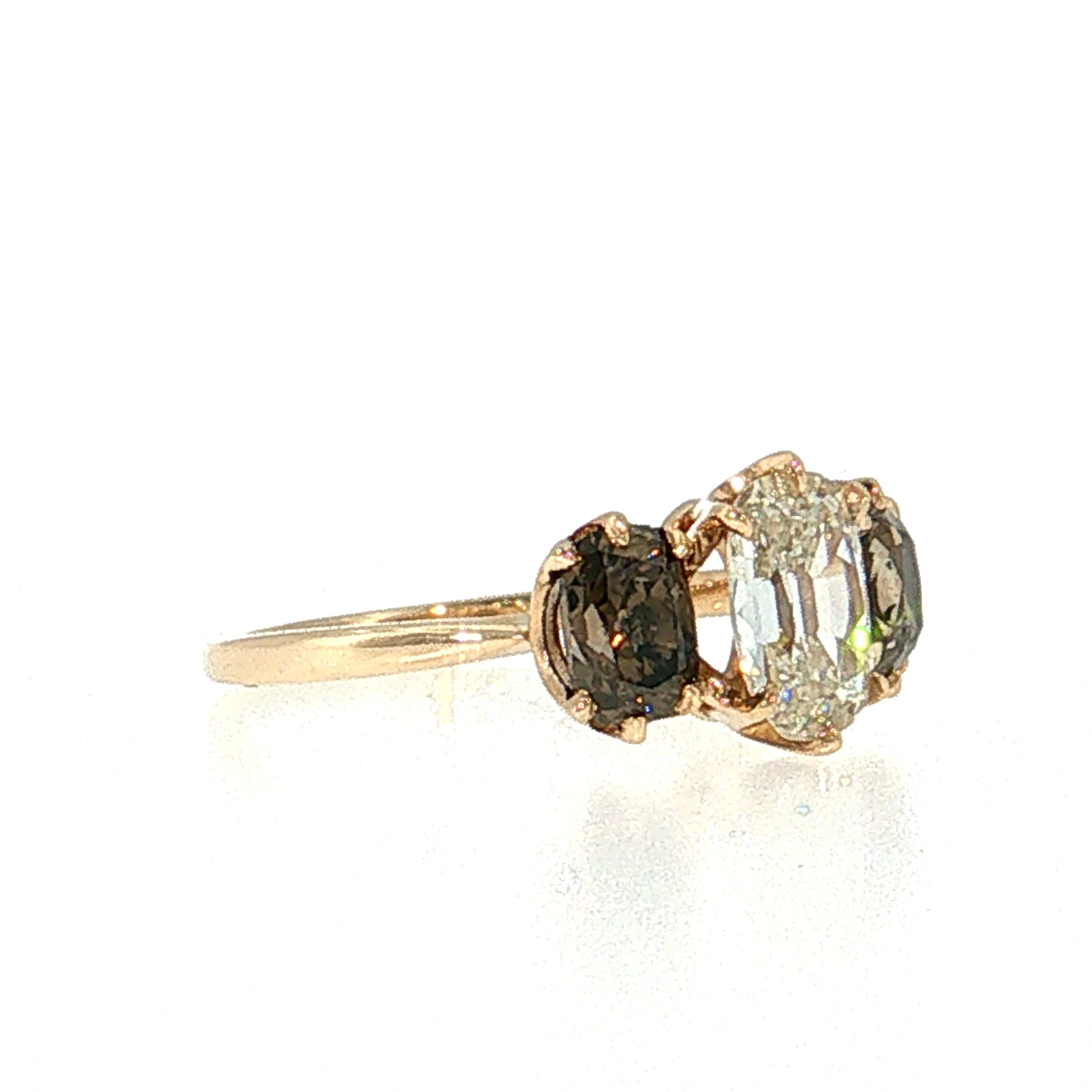 1.05 Old Mine Cushion Diamond Engagement Ring 14k - Image 3