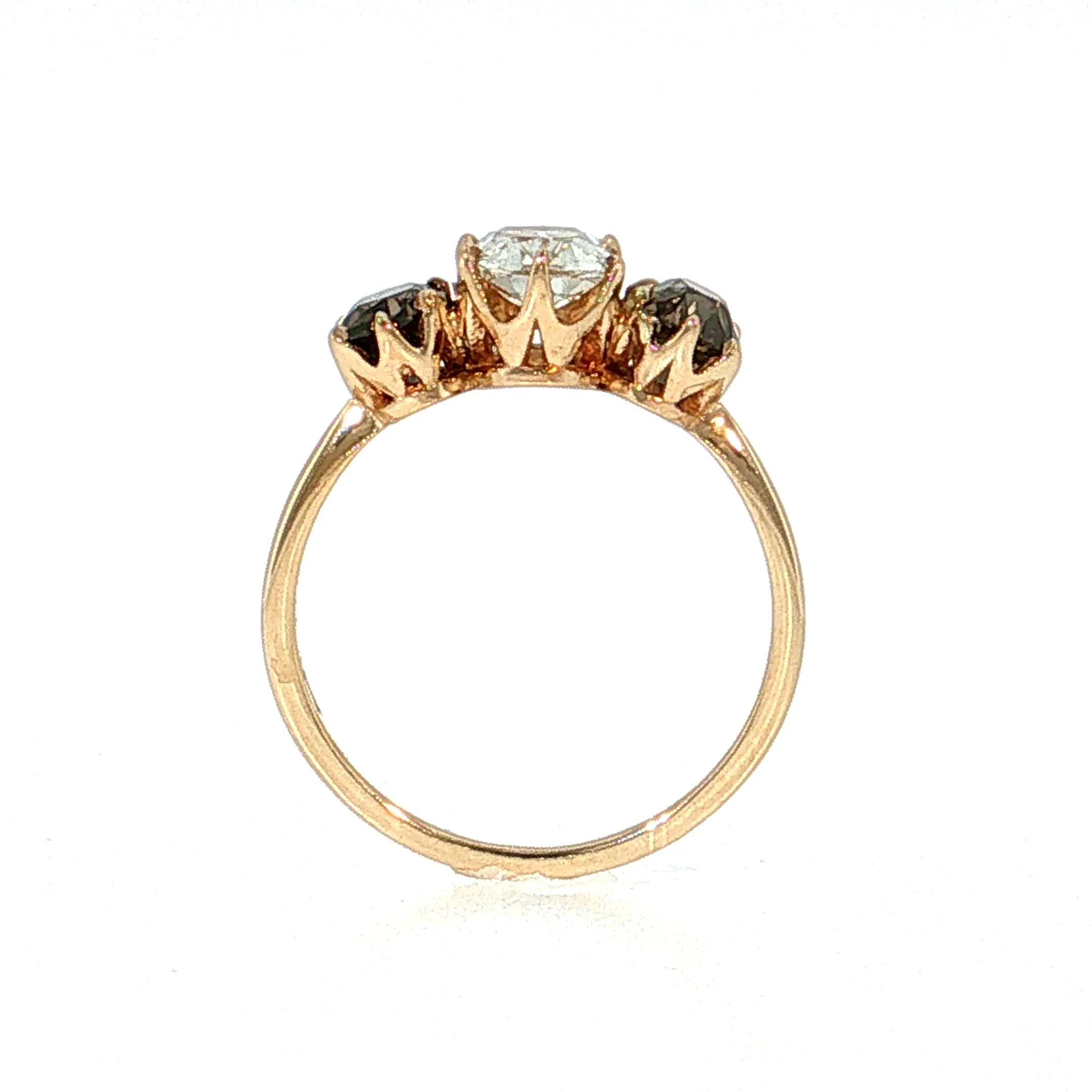 1.05 Old Mine Cushion Diamond Engagement Ring 14k - Image 4