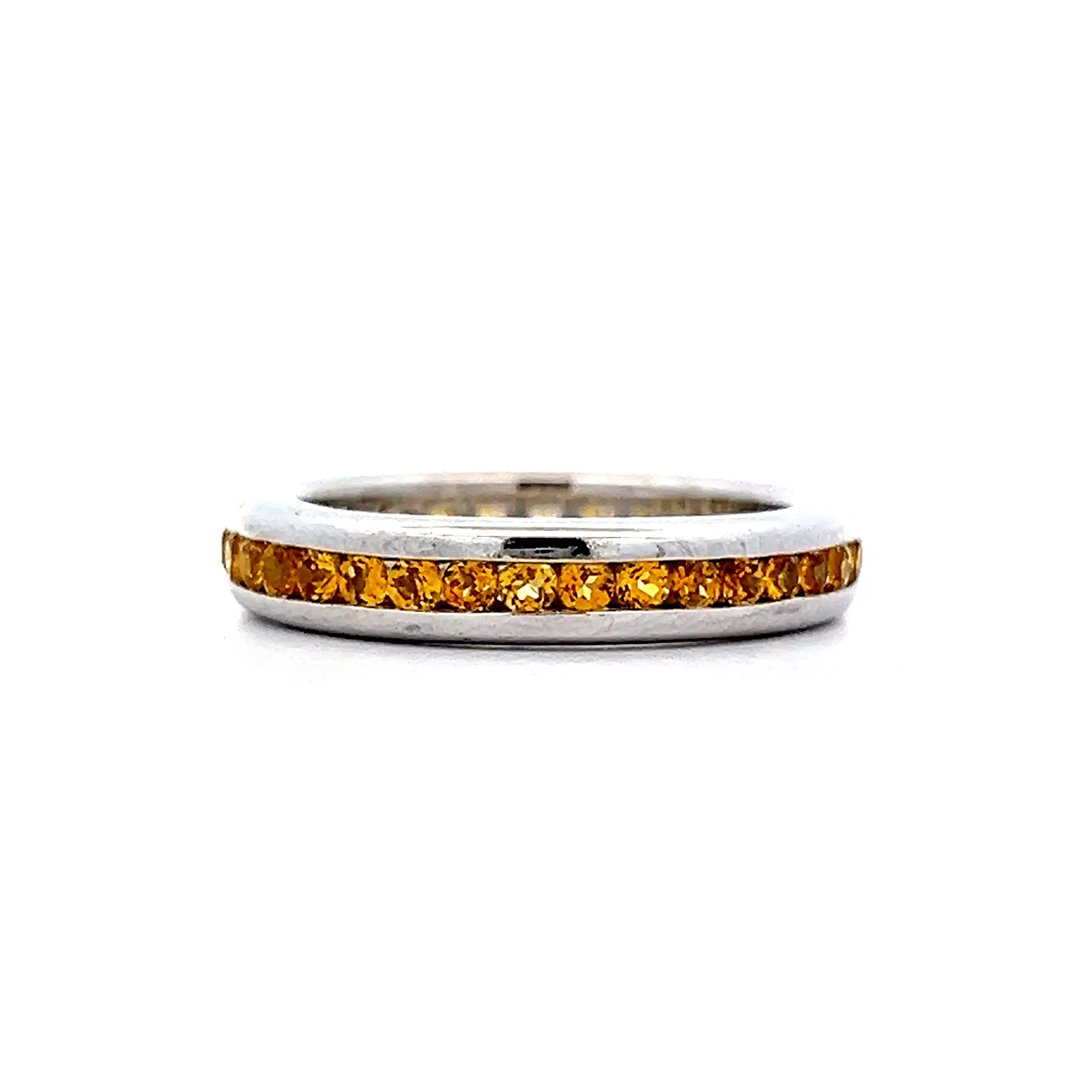 1.05 Orange Sapphire Eternity Band in 18k White Gold - Image 2