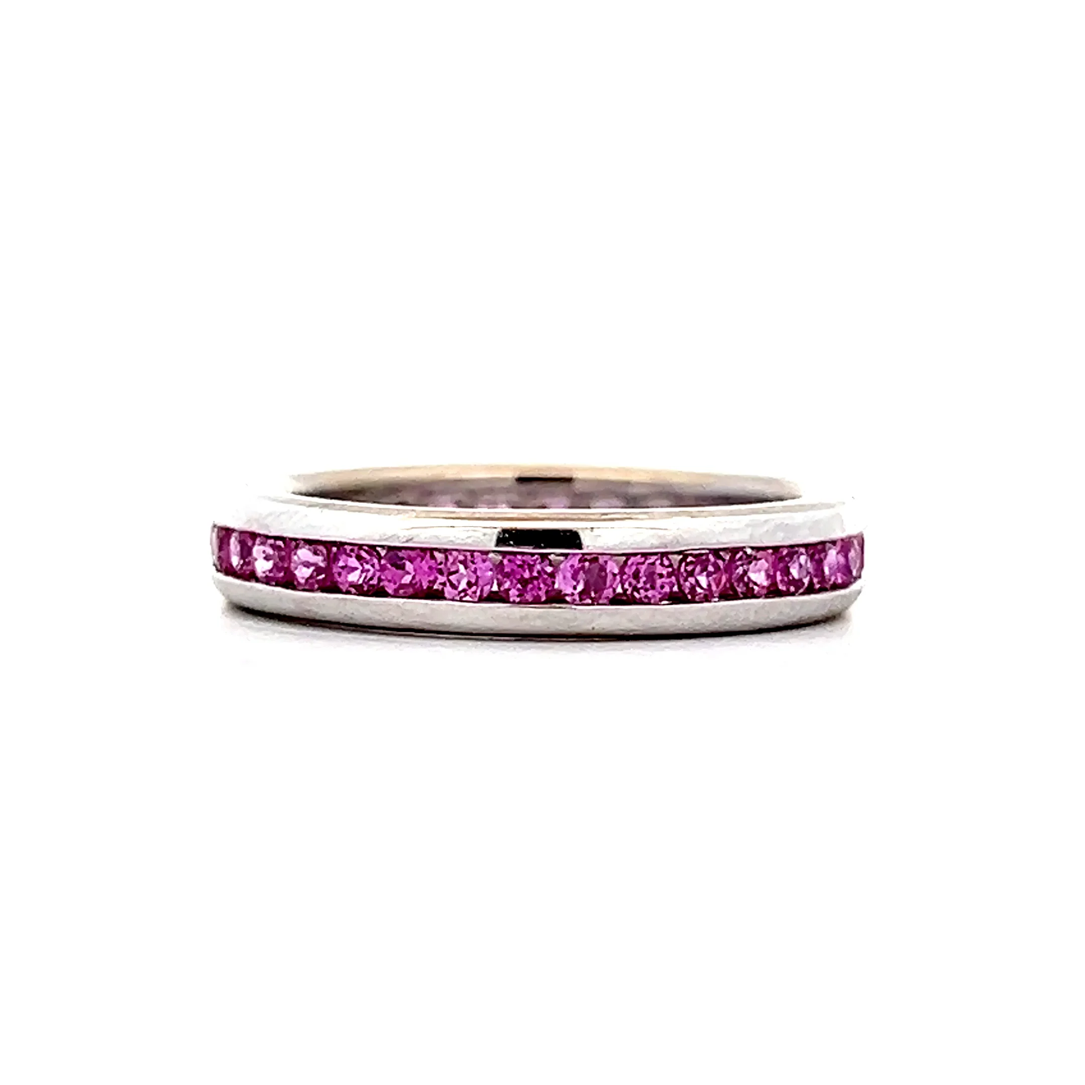 1.05 Pink Sapphire Eternity Band in 18k White Gold