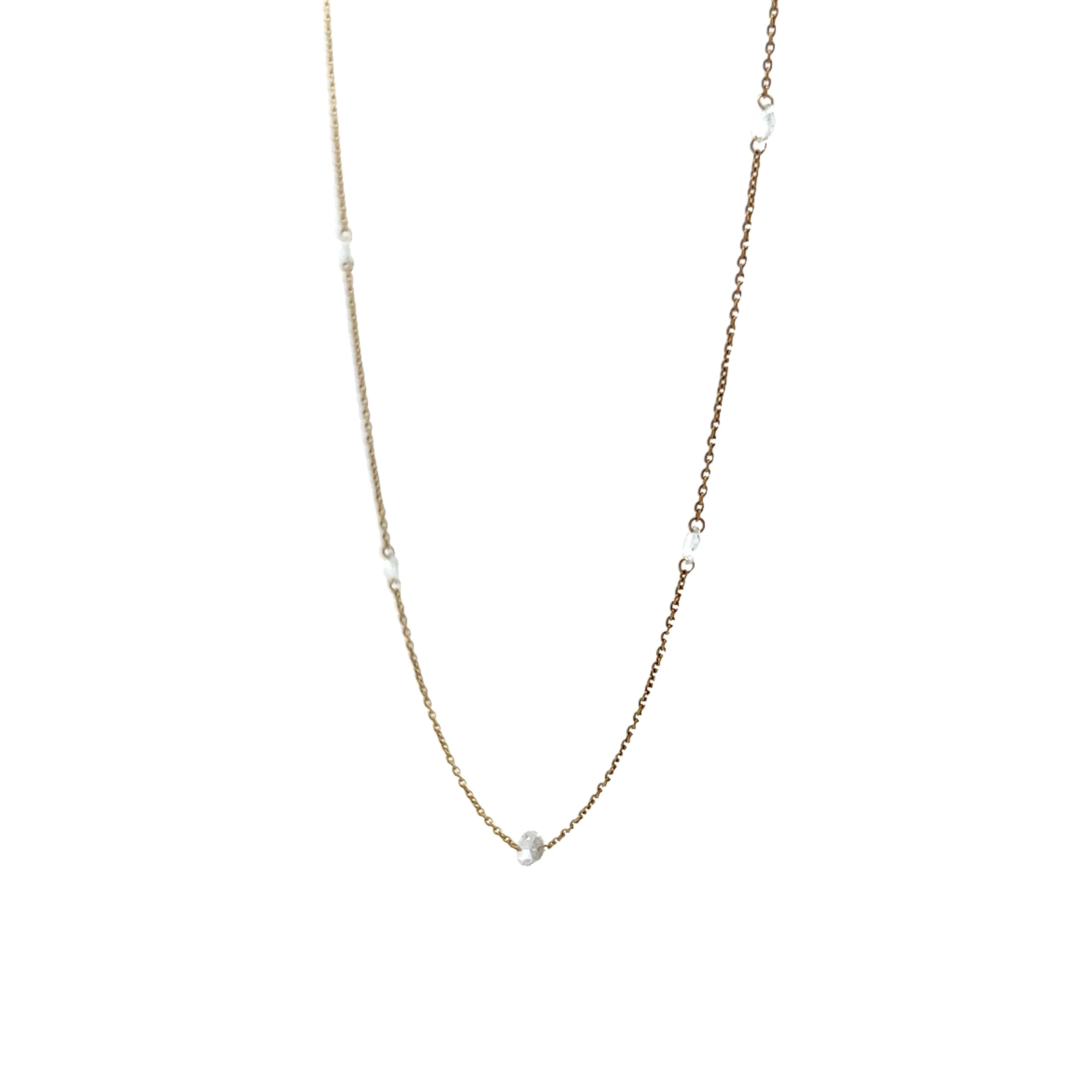 1.07 Rose Cut Diamond Necklace in 18k Yellow Gold - Image 2