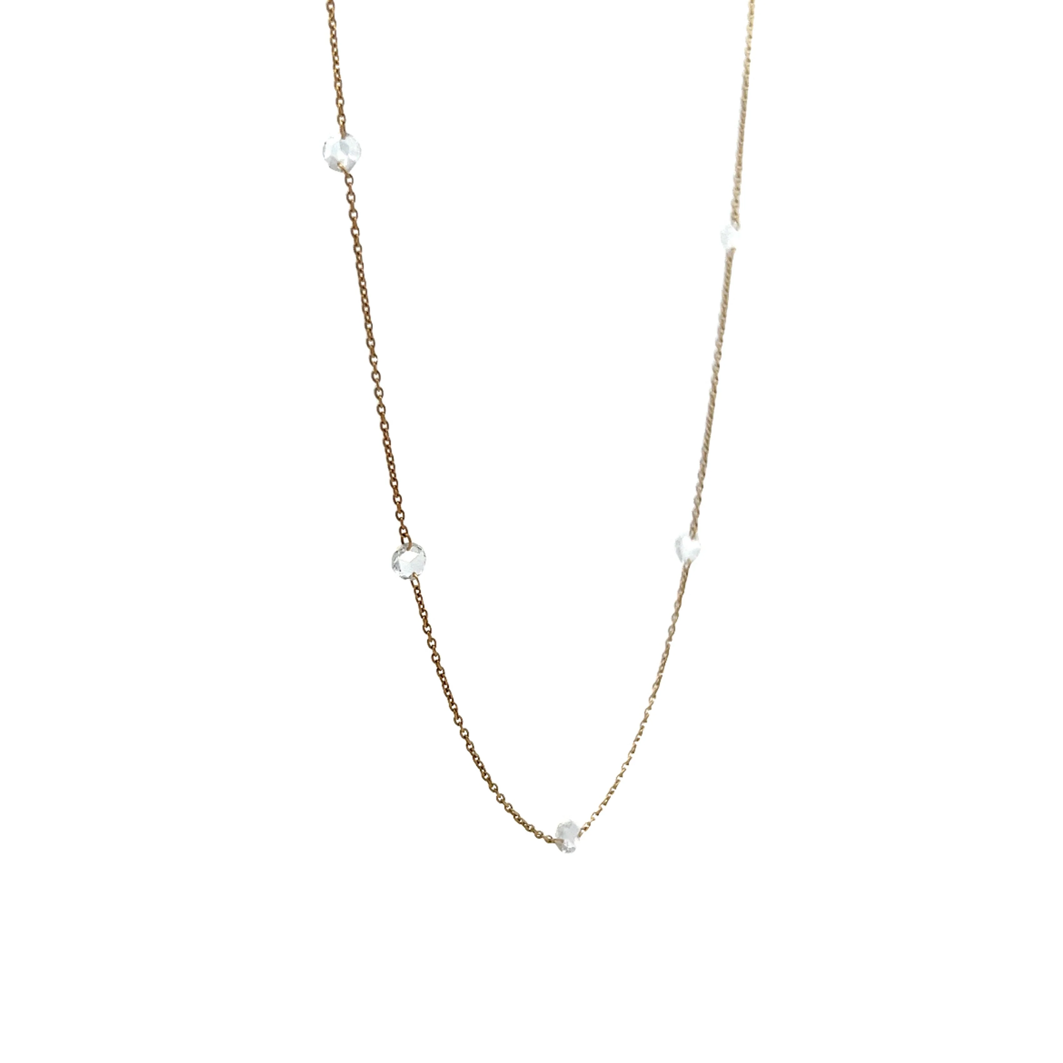 1.07 Rose Cut Diamond Necklace in 18k Yellow Gold - Image 3