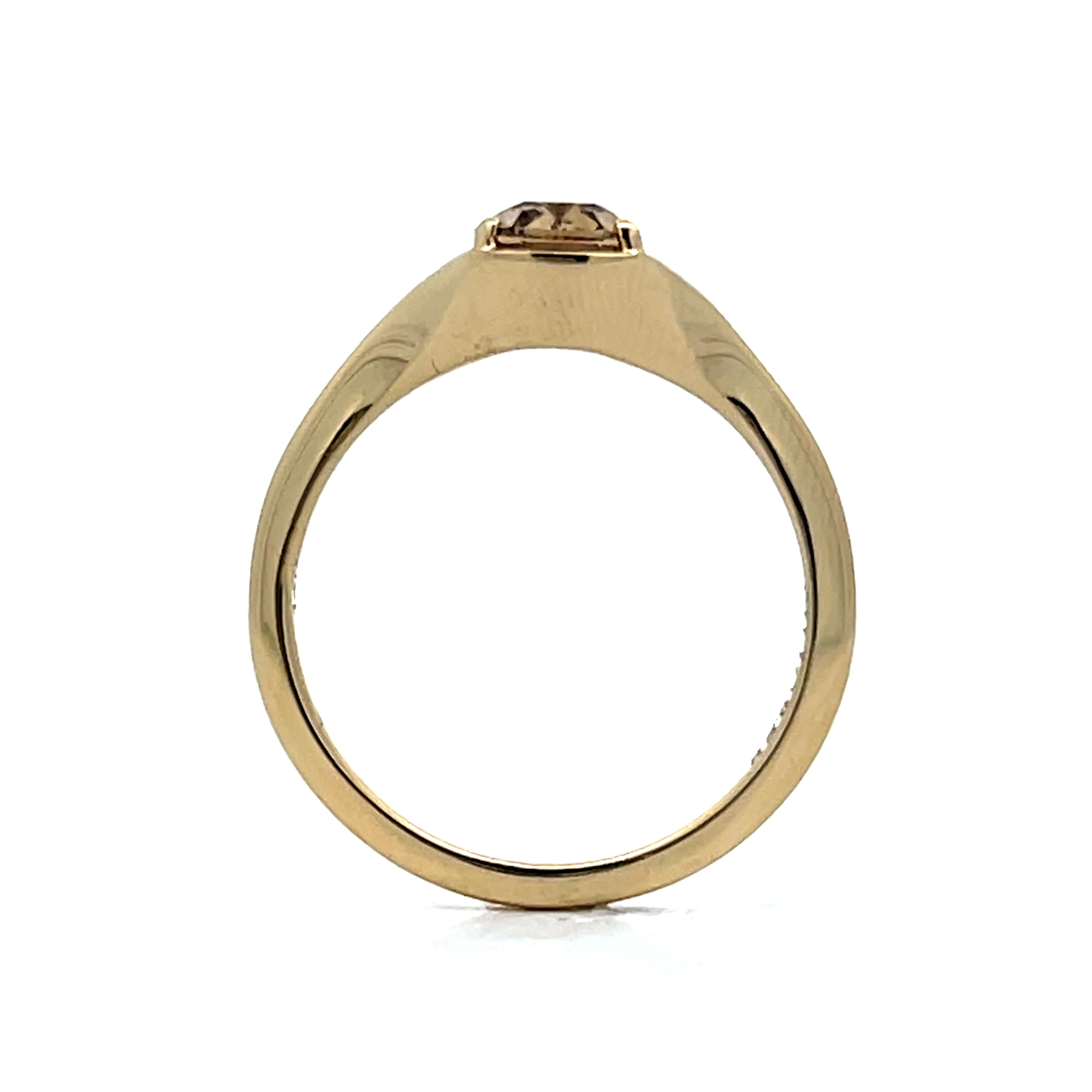 1.07 Fancy Brown Cushion Diamond Engagement Ring in 14k - Image 4