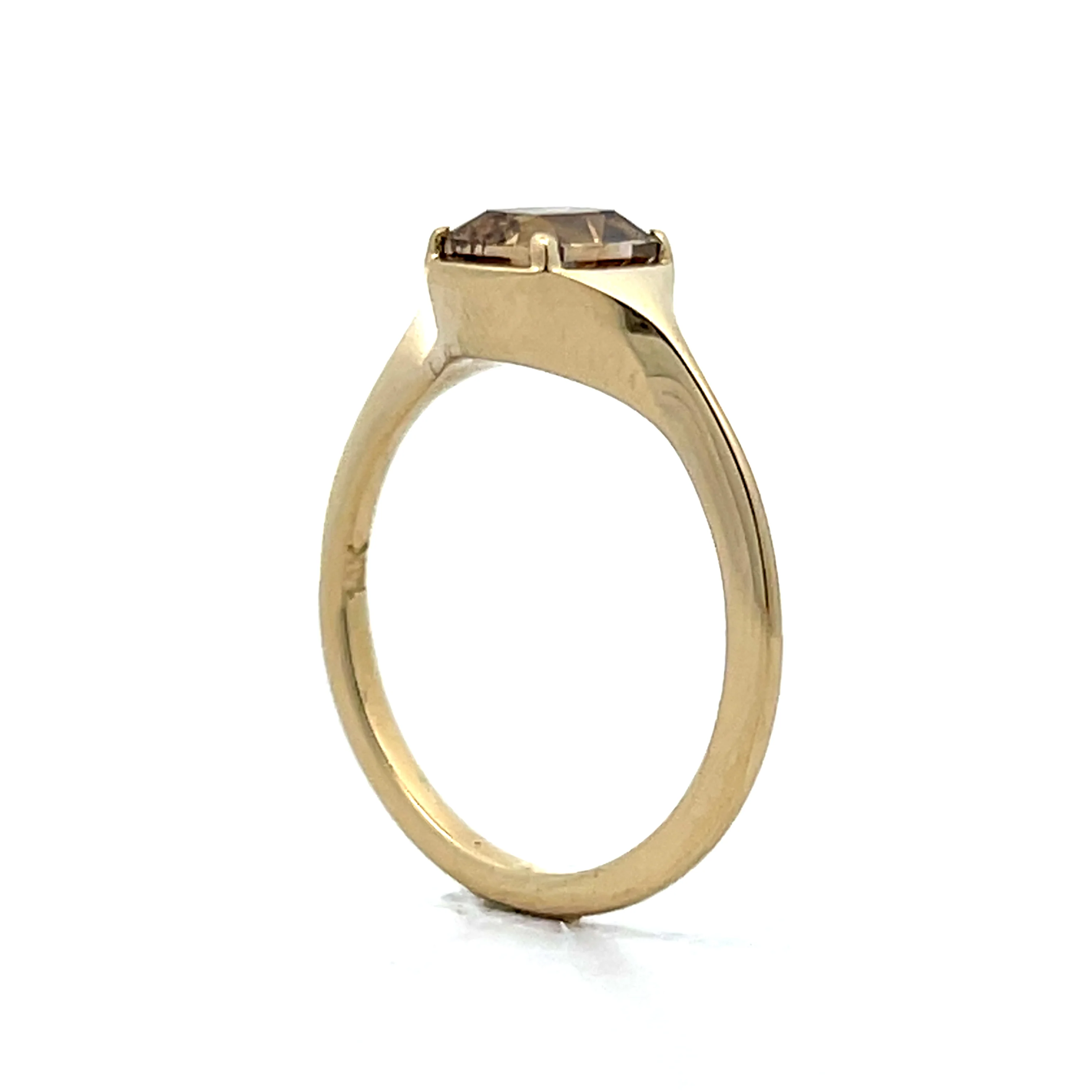 1.07 Fancy Brown Cushion Diamond Engagement Ring in 14k - Image 5