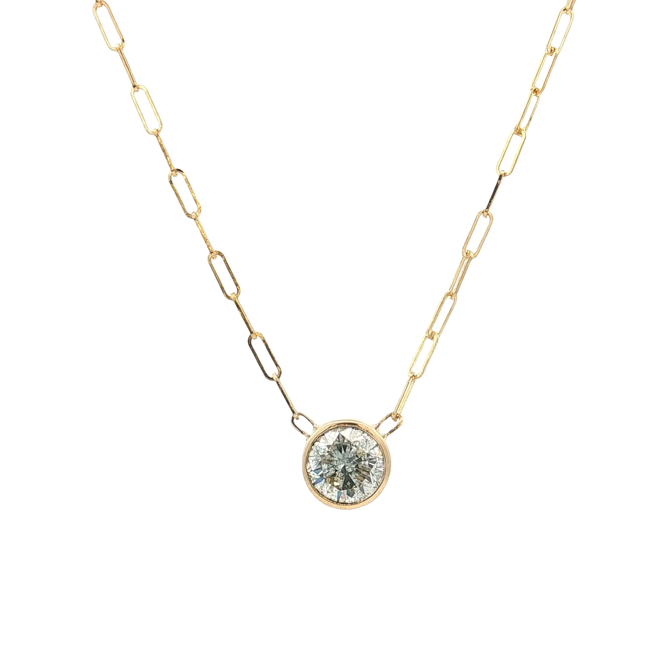 1.07 Round Brilliant Diamond Pendant Necklace 14k