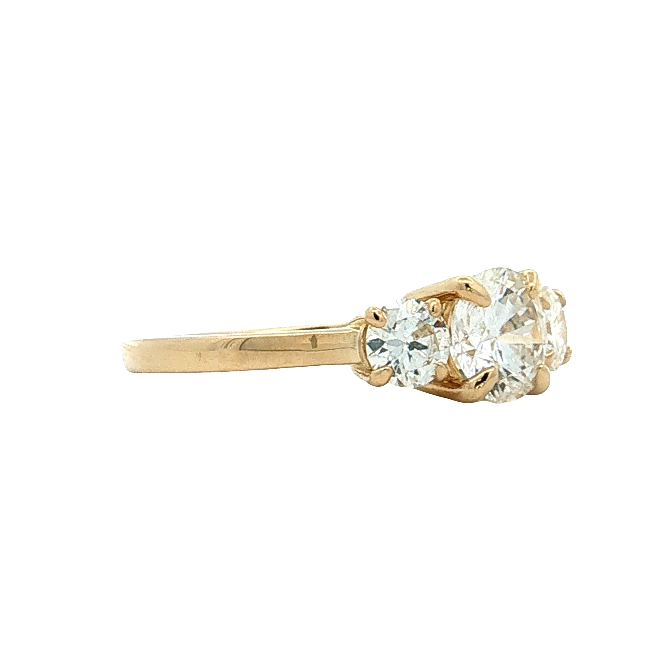 1.07 Three Stone Diamond Engagement Ring 14k - Image 3