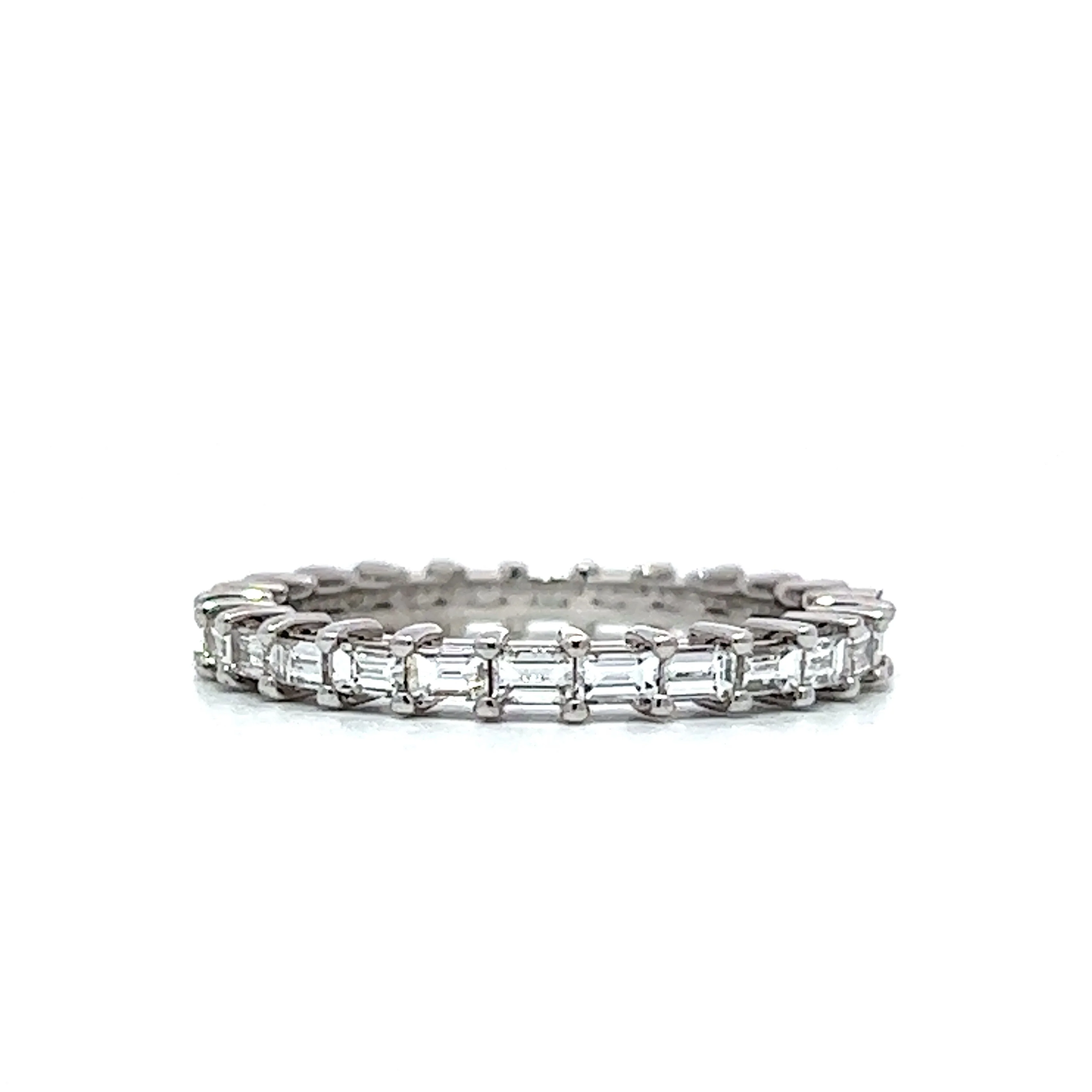 1.08 Baguette Diamond Eternity Wedding Band in White Gold - Image 3
