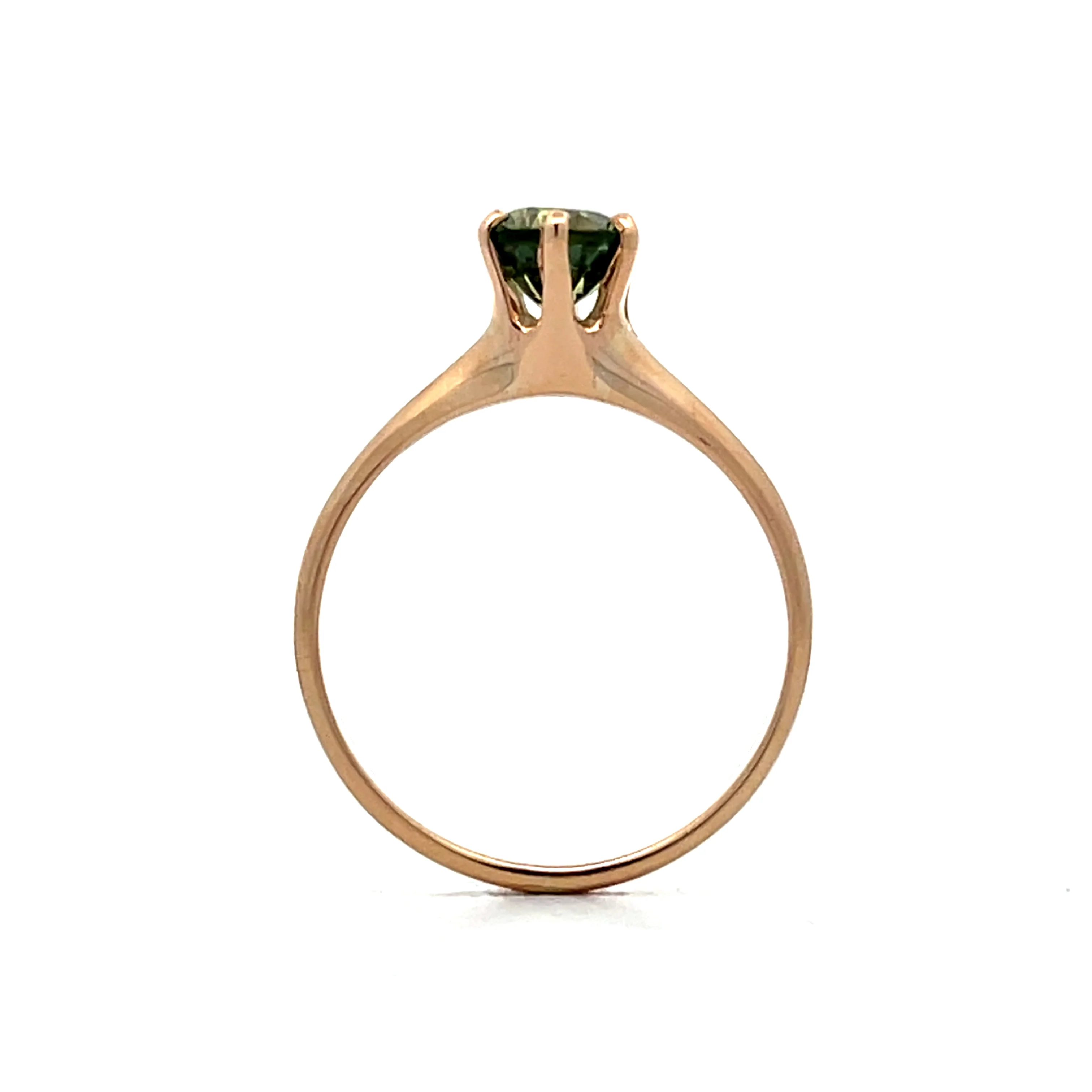 1.08 Victorian Teal Sapphire Engagement Ring in 14k - Image 4