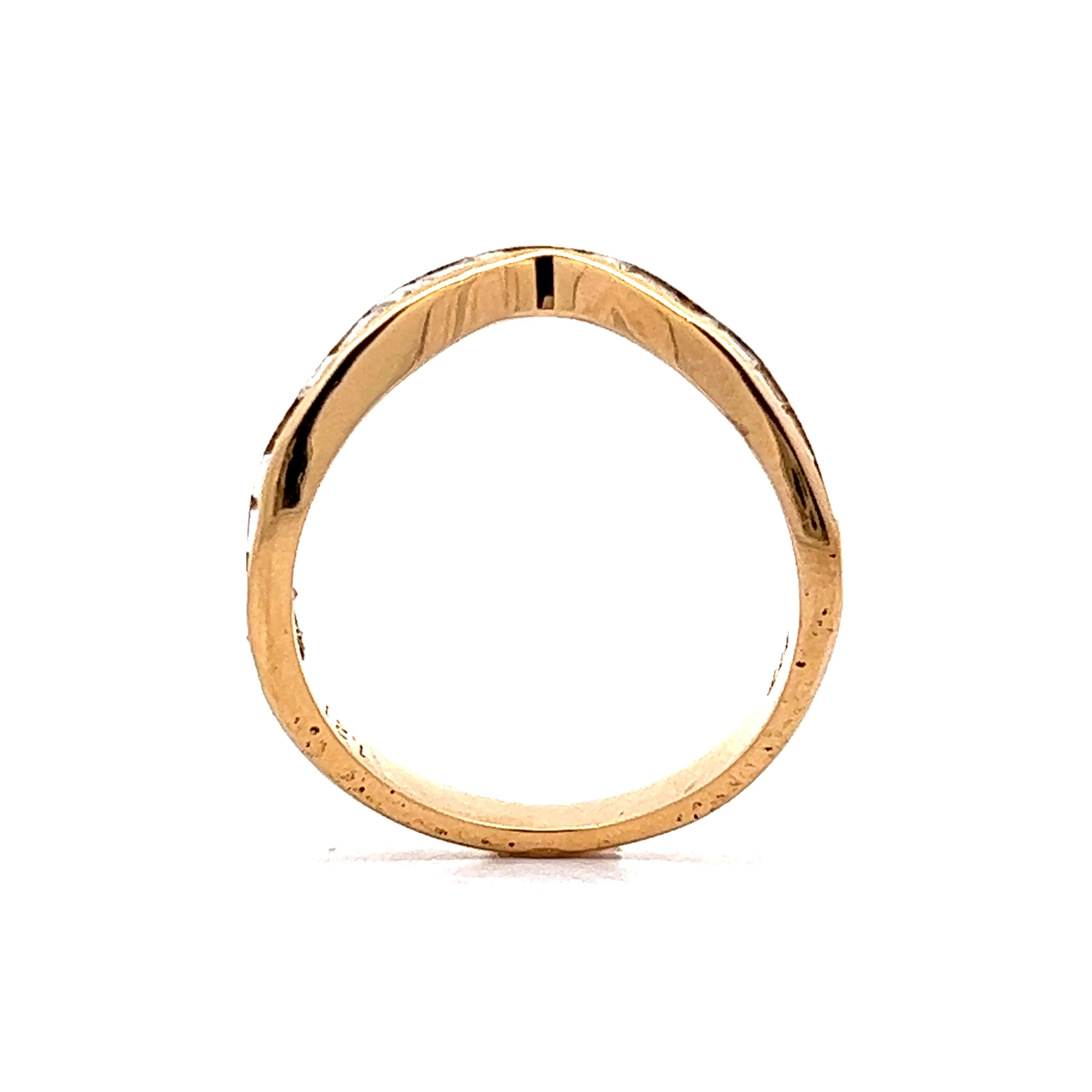 1.08 Baguette Diamond Contoured Wedding Band in 18k Yellow Gold - Image 4