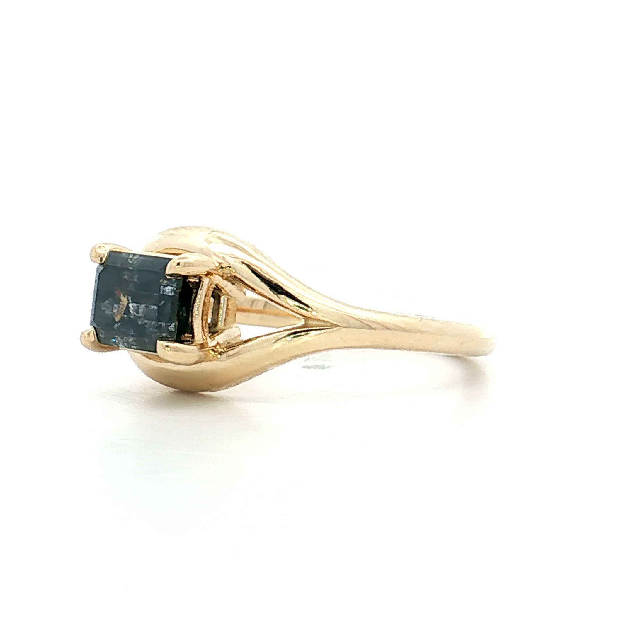 1.09 Emerald Cut Diamond Engagement Ring 14k - Image 2