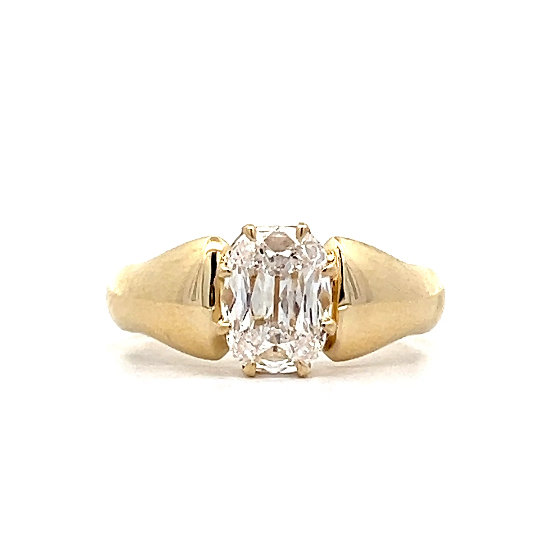 1.09 Old Mine Cushion Cut Diamond Engagement Ring 14k