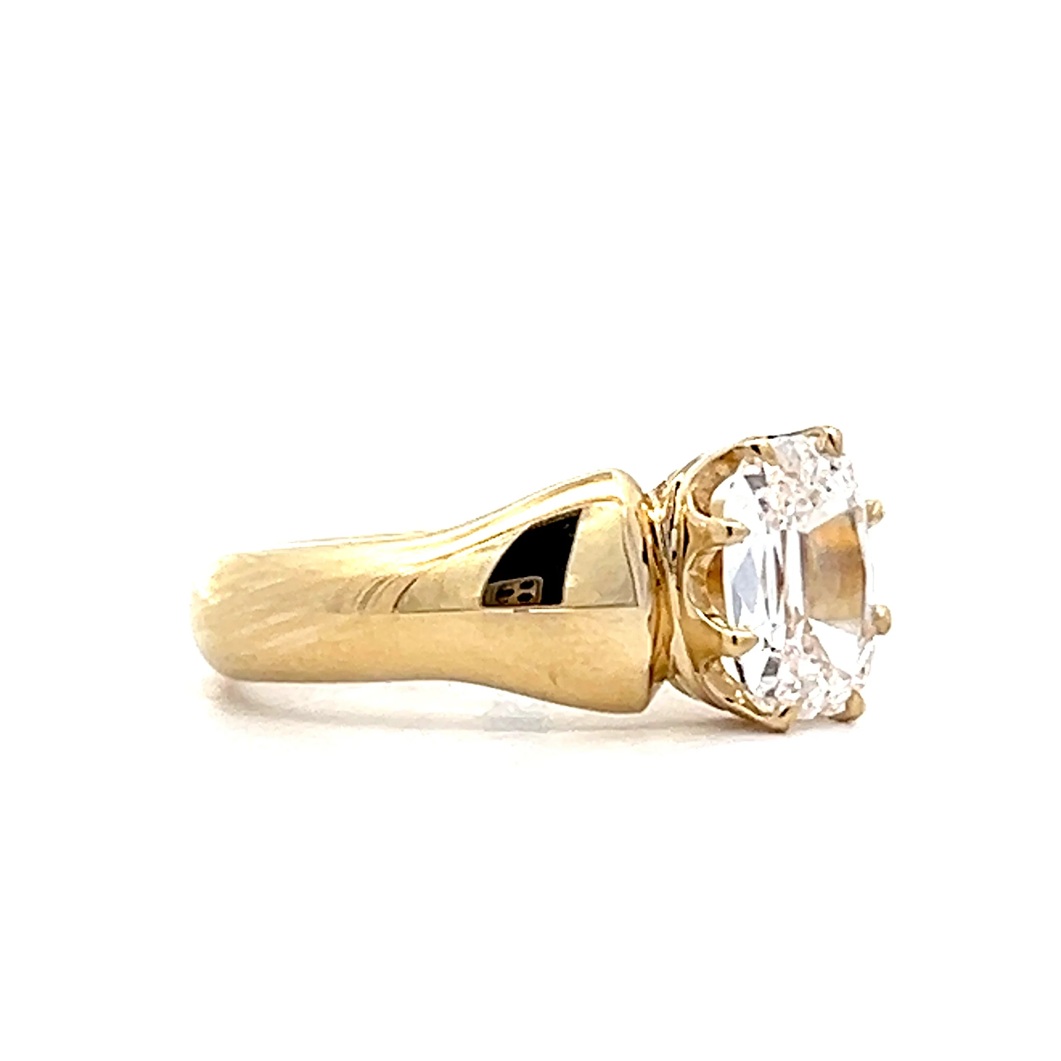 1.09 Old Mine Cushion Cut Diamond Engagement Ring 14k - Image 3