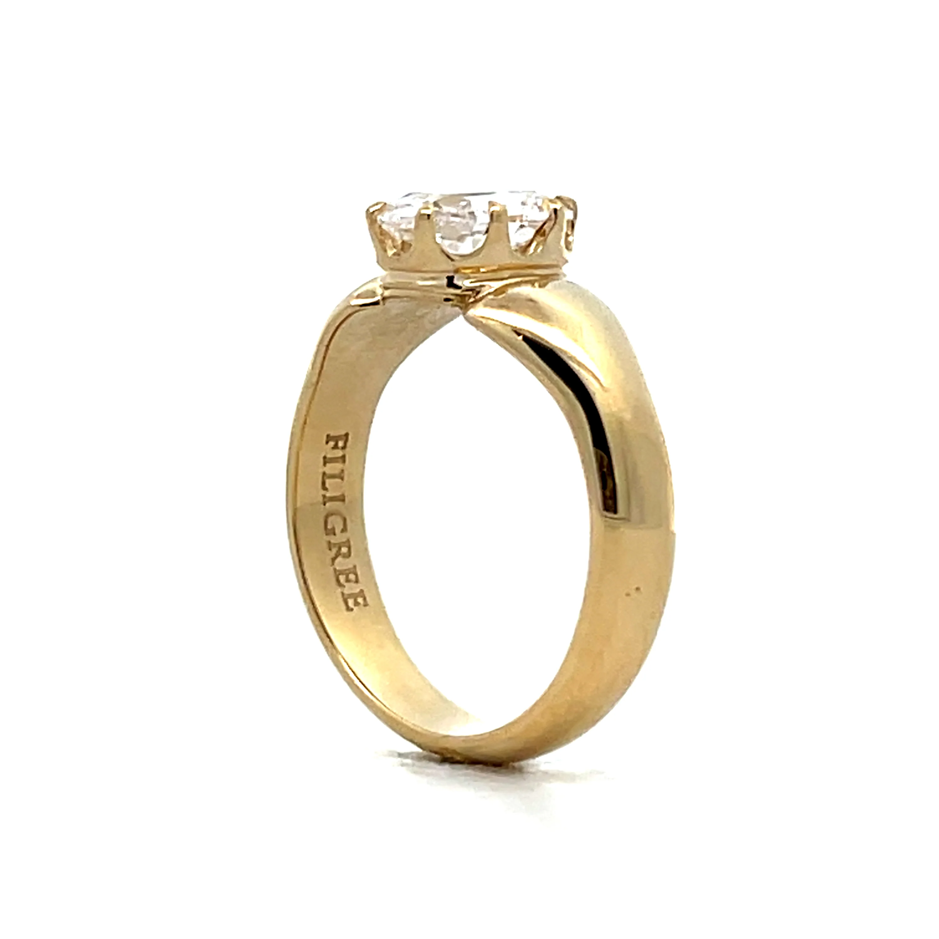 1.09 Old Mine Cushion Cut Diamond Engagement Ring 14k - Image 5