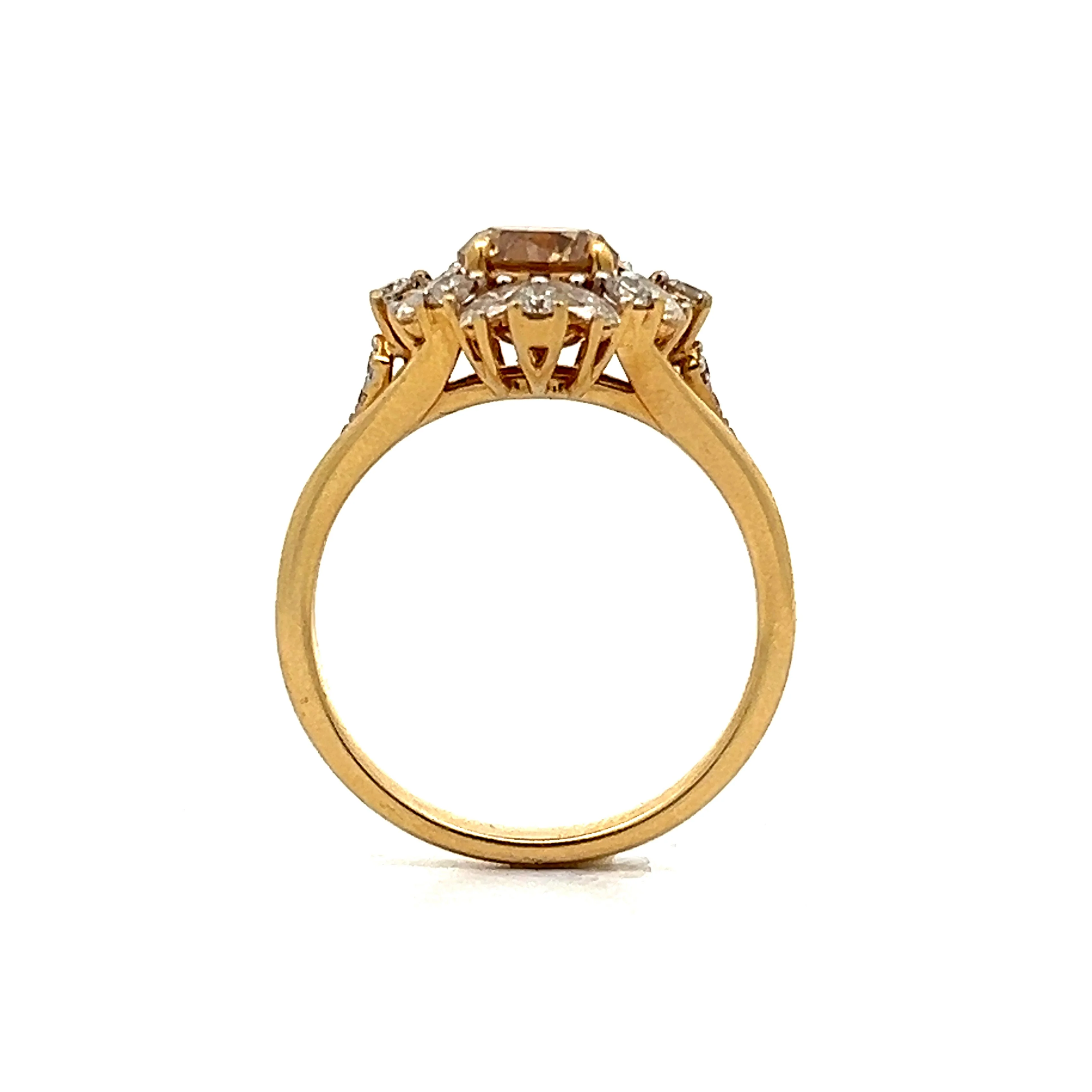 1.10 Cluster Diamond Ballerina Engagement Ring in 18k Yellow Gold - Image 4