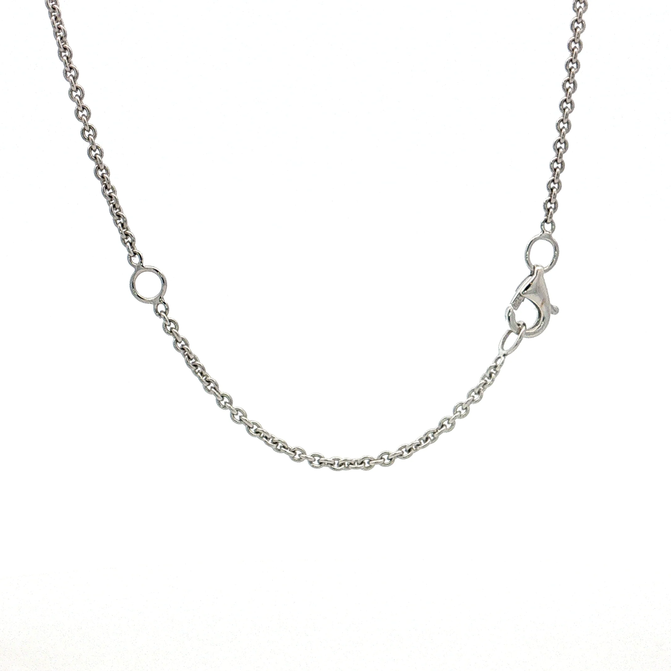1.10 Diamond Station Dangle Necklace 18k White Gold - Image 4