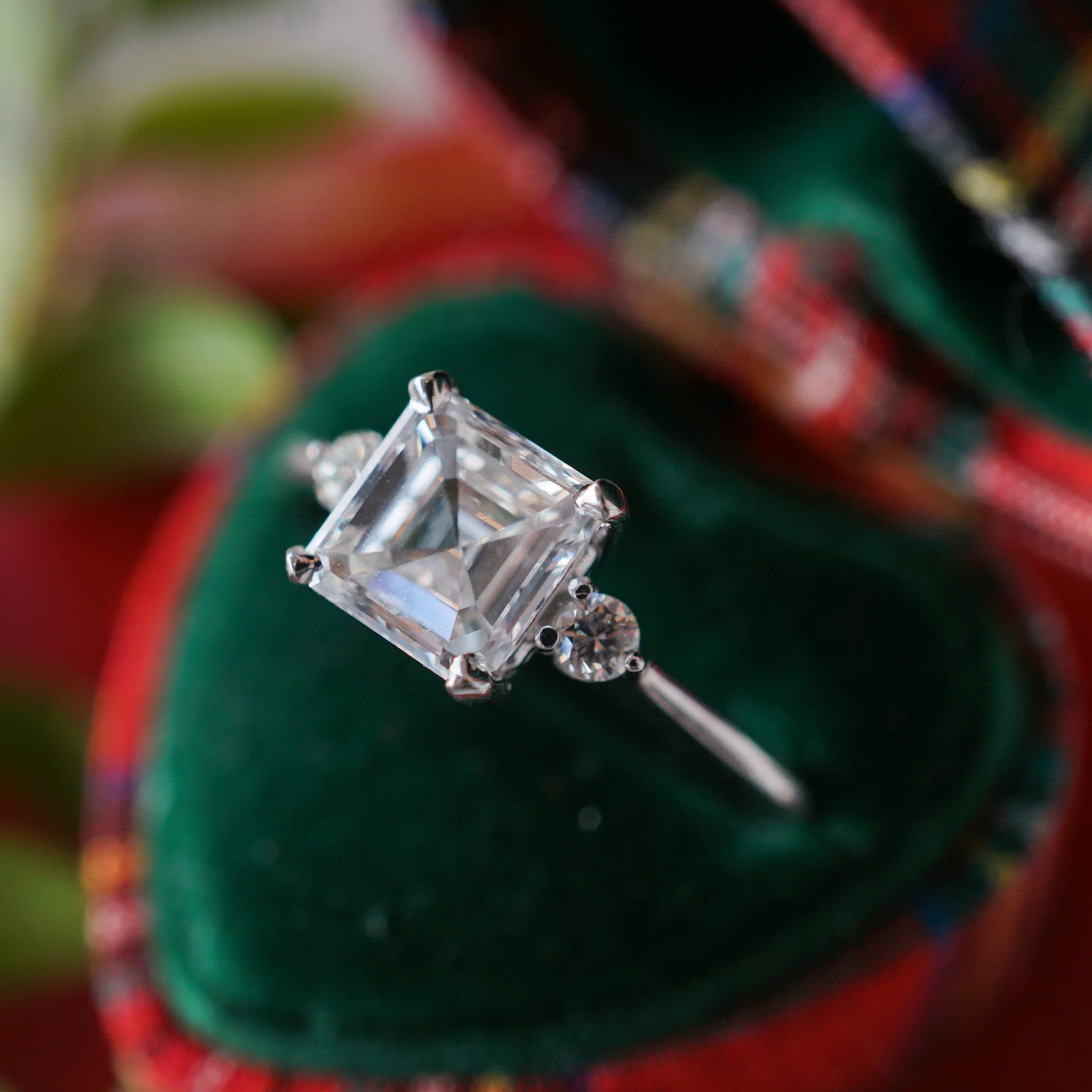 1.11 GIA Asscher Cut Diamond Engagement Ring in 14k White Gold - Image 7
