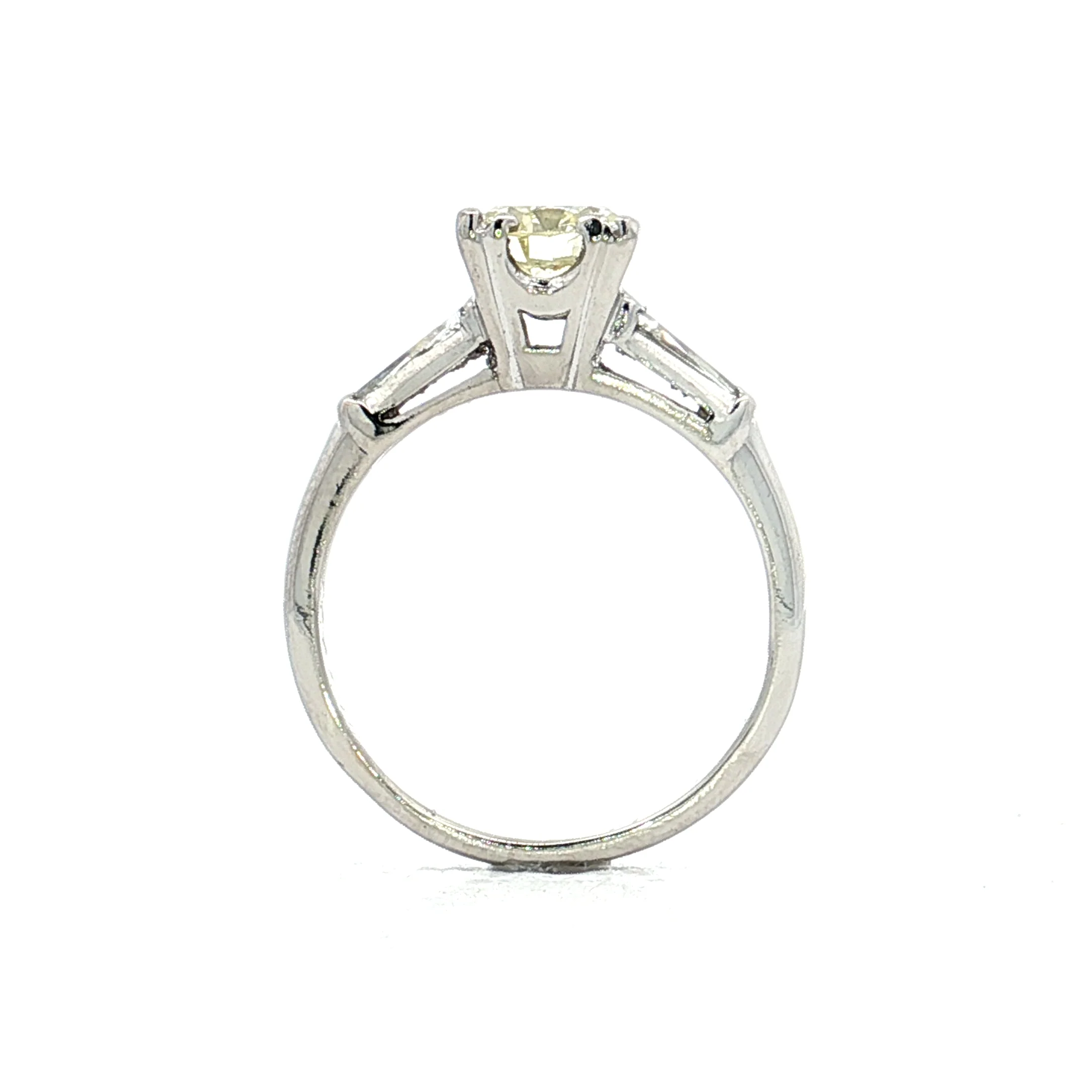 1.11 Vintage Round Diamond Engagement Ring in Platinum - Image 4