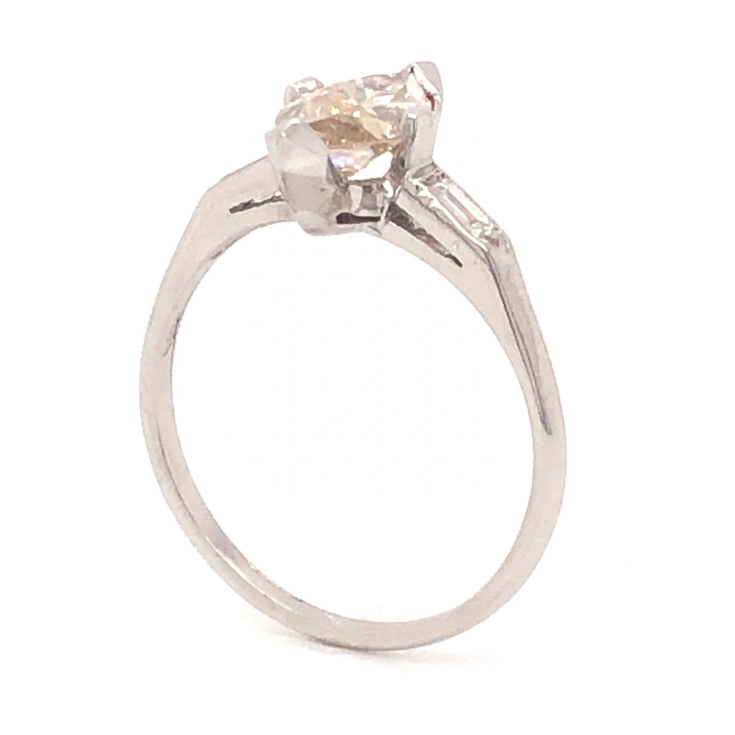 1.12 Mid-Century Marquise Diamond Engagement Ring in Platinum - Image 5