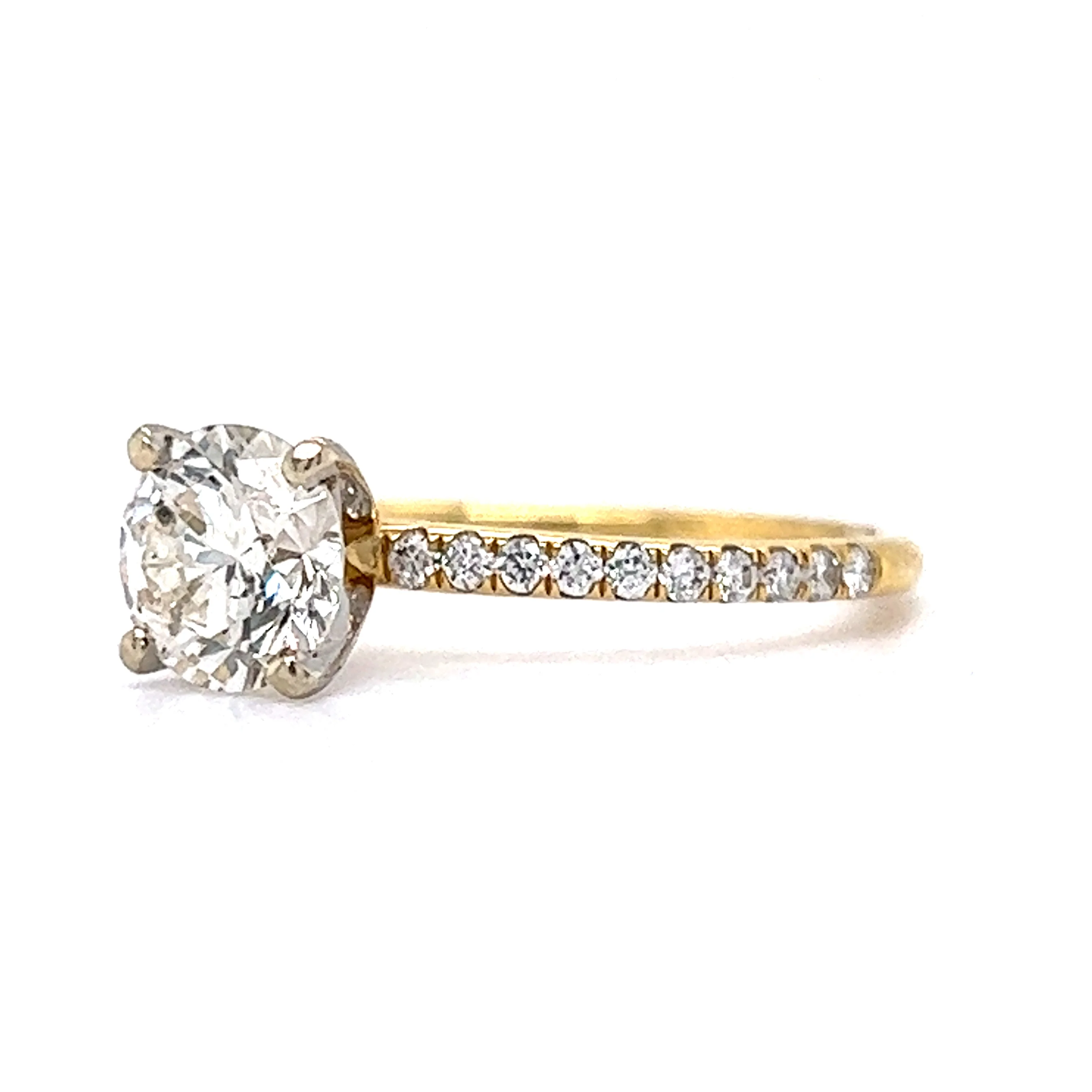1.12 Solitaire Diamond Engagement Ring in 18k Yellow Gold - Image 2