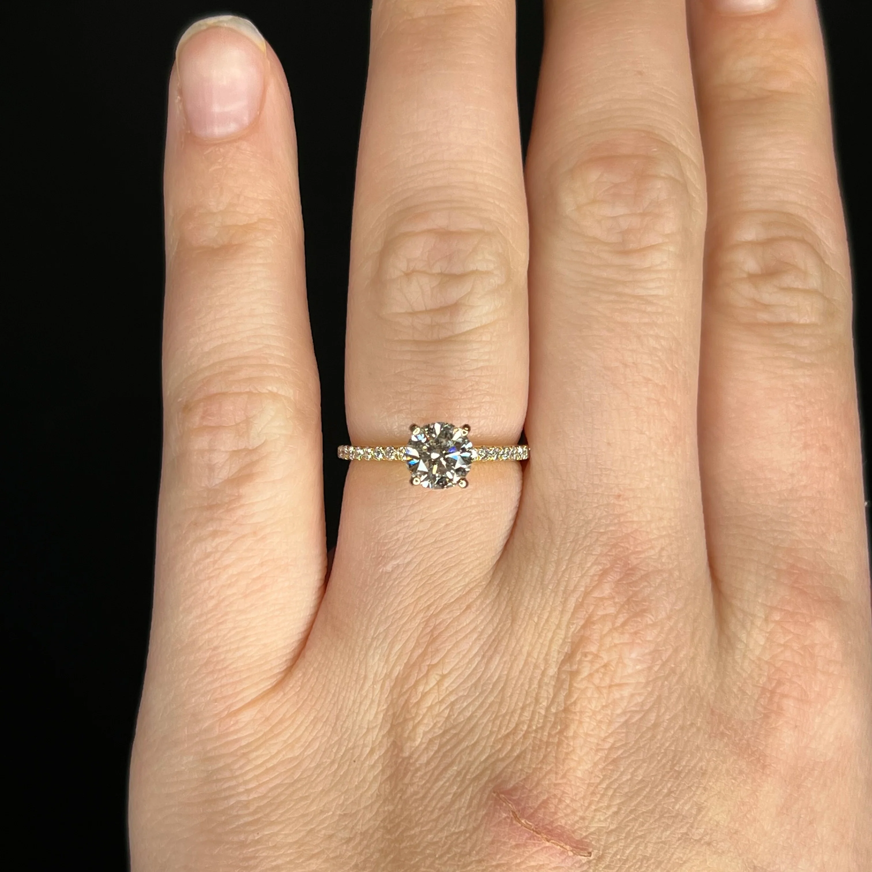 1.12 Solitaire Diamond Engagement Ring in 18k Yellow Gold - Image 6