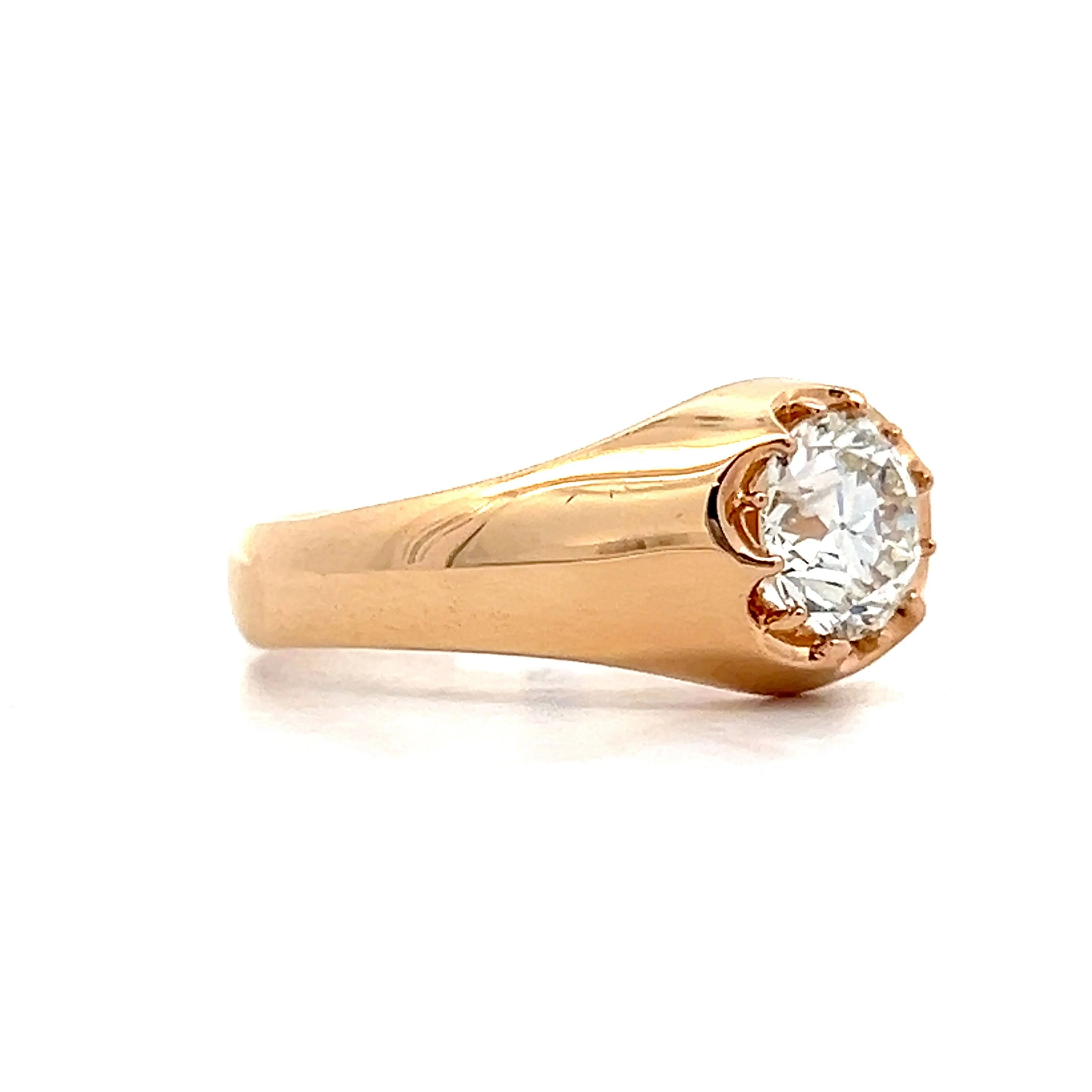 1.13 Antique Victorian Diamond Engagement Ring in 18k - Image 3