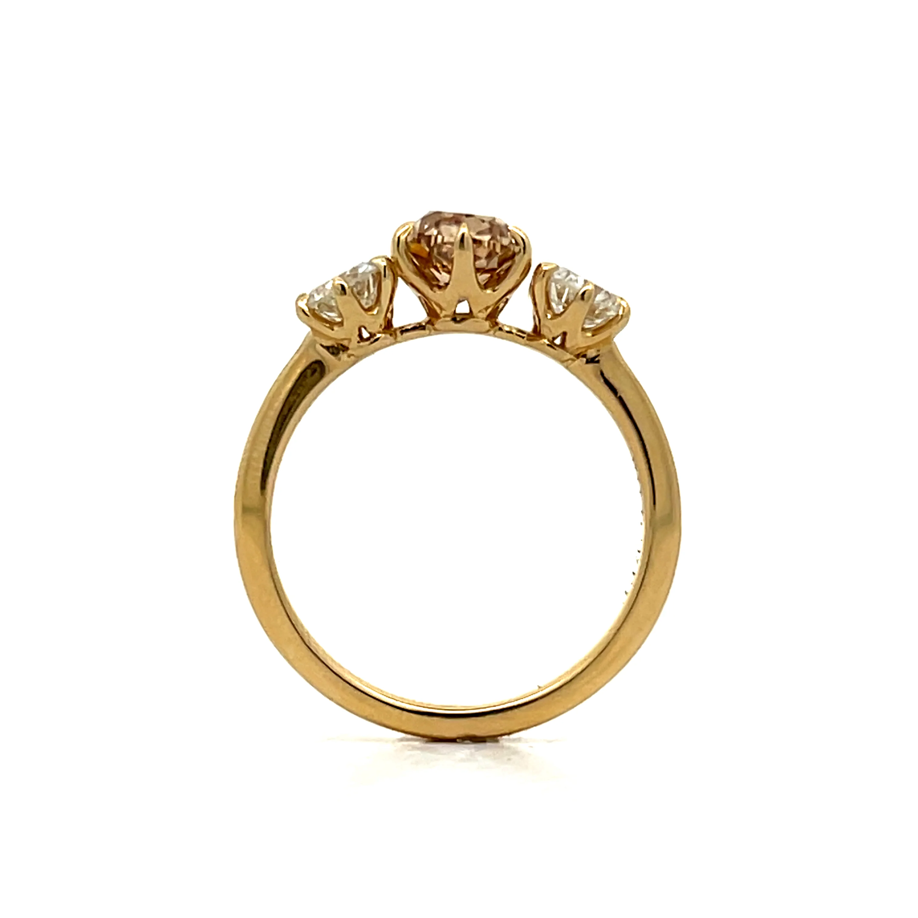 1.13 Fancy Brown Diamond Engagement Ring in 14k - Image 4