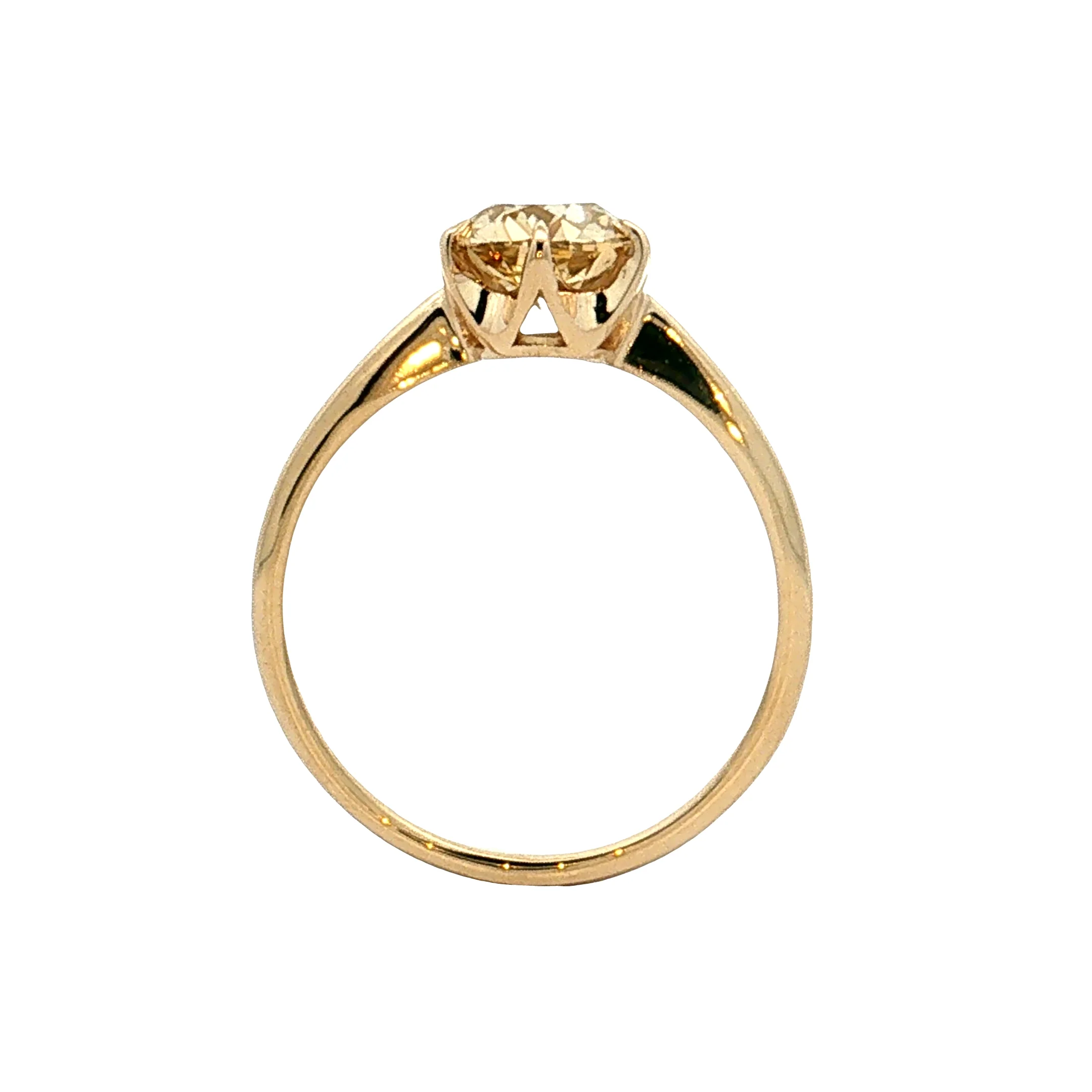 1.13 Old European Diamond Engagement Ring 14k - Image 4